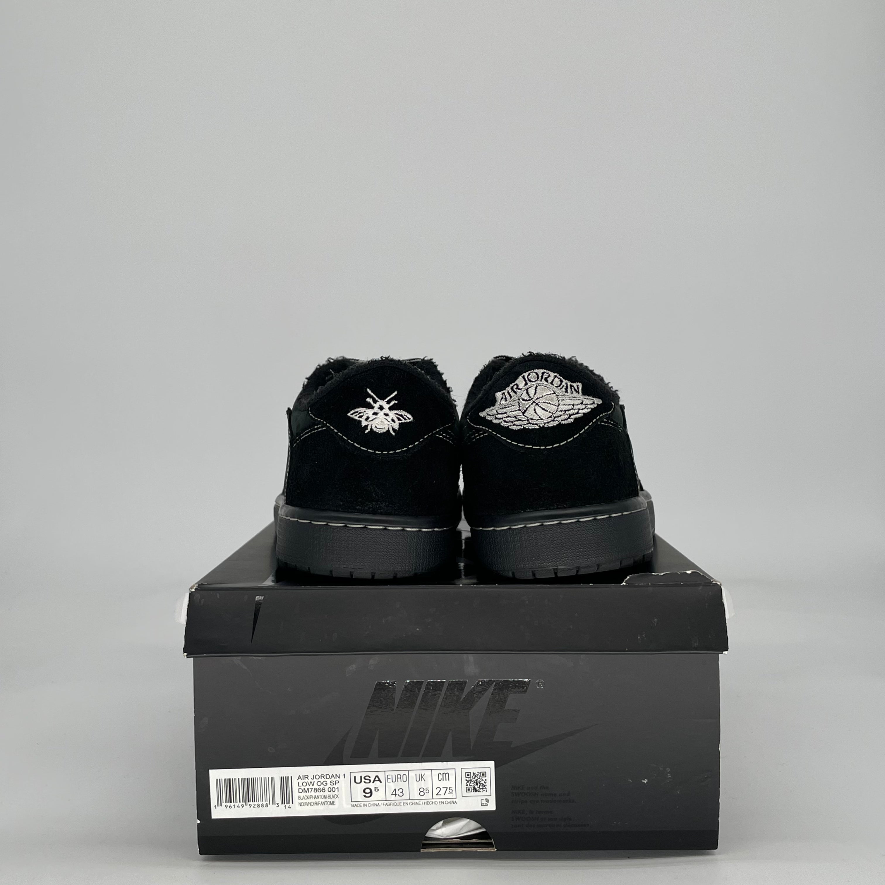 AIR JORDAN 1 LOW X TRAVIS SCOTT BLACK PHANTOM DM7866-001 SIZE 9.5/11W