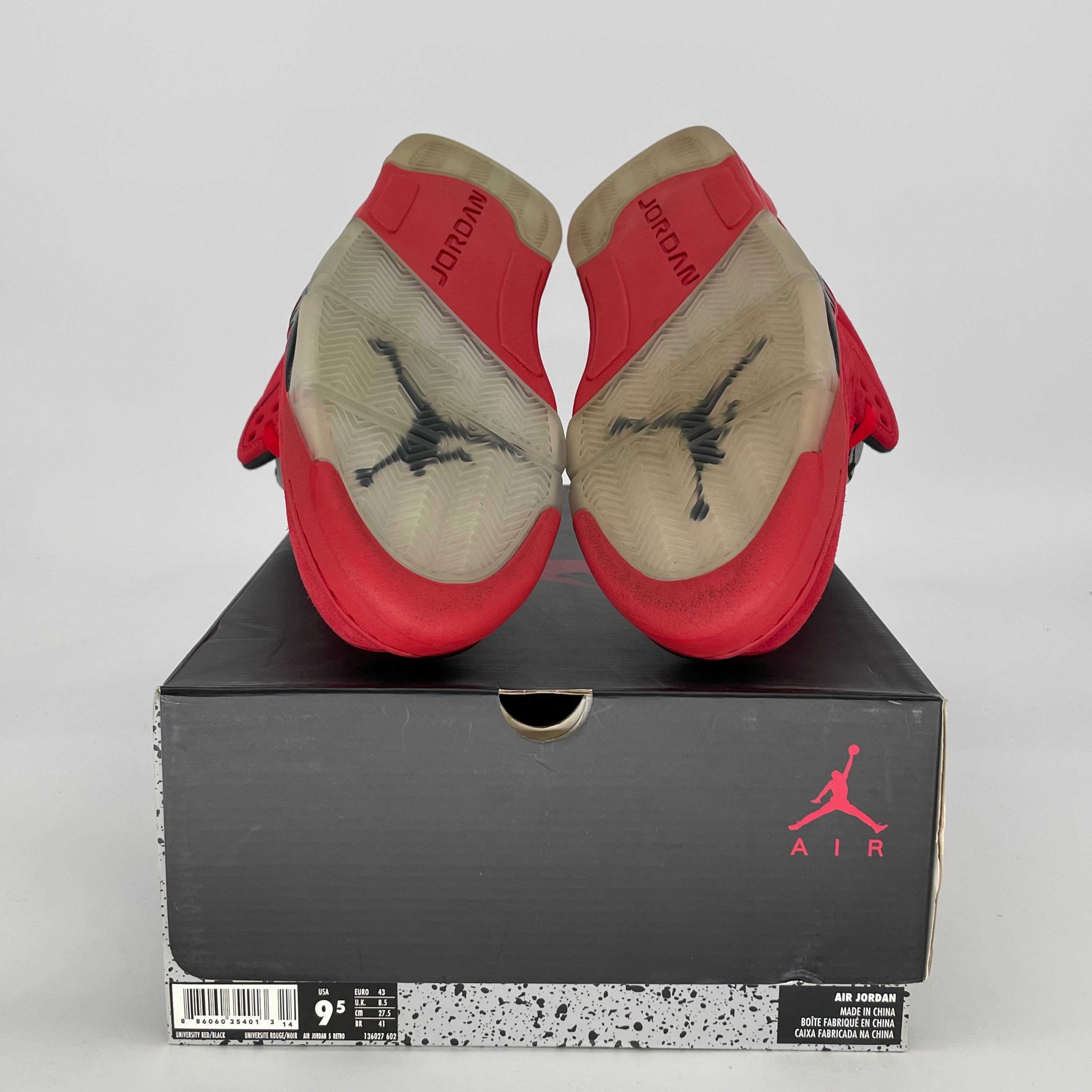 AIR JORDAN 5 RED SUEDE 136027-602 SIZE 9.5/11W