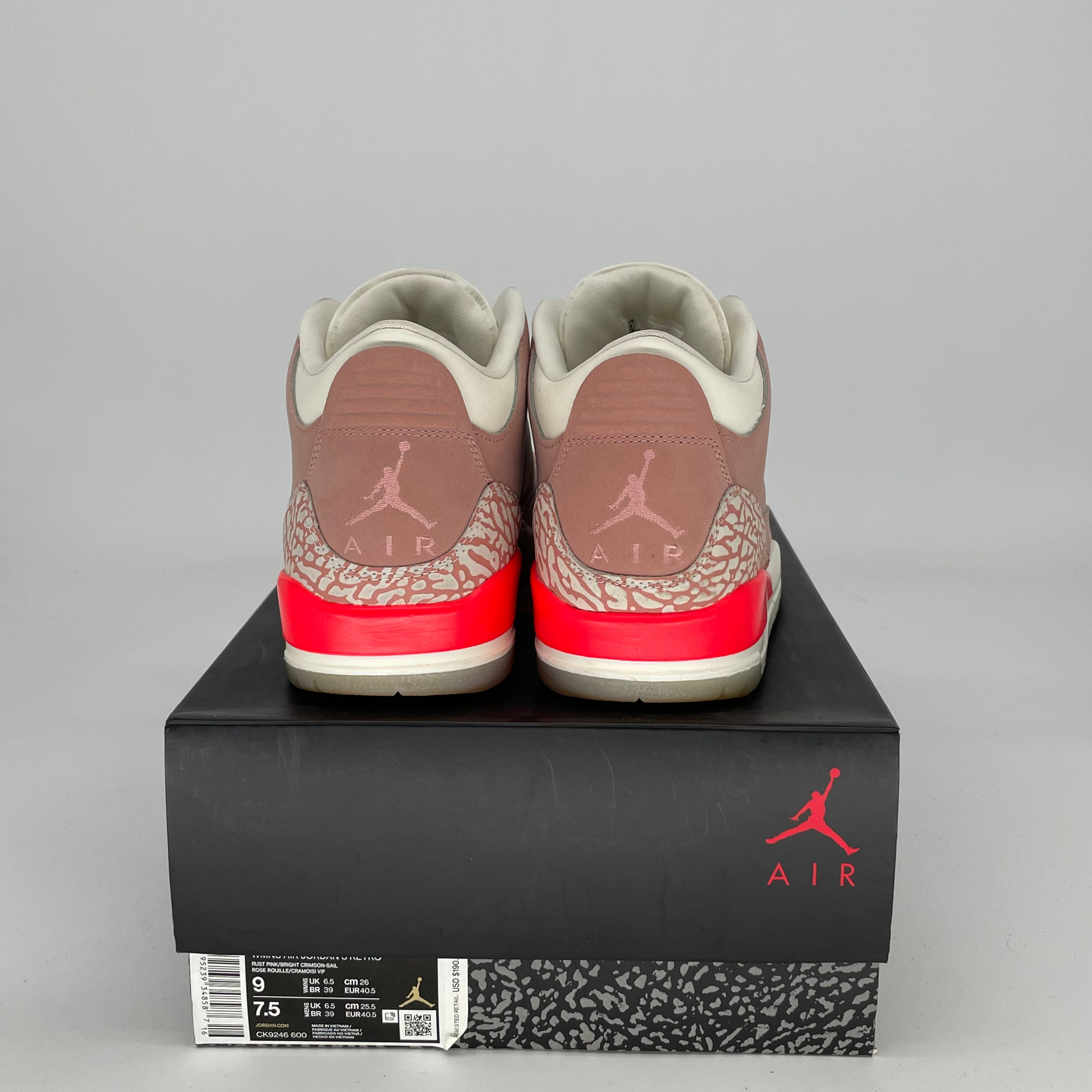 AIR JORDAN 3 RUST PINK W SIZE 7.5/9W CK9246-600