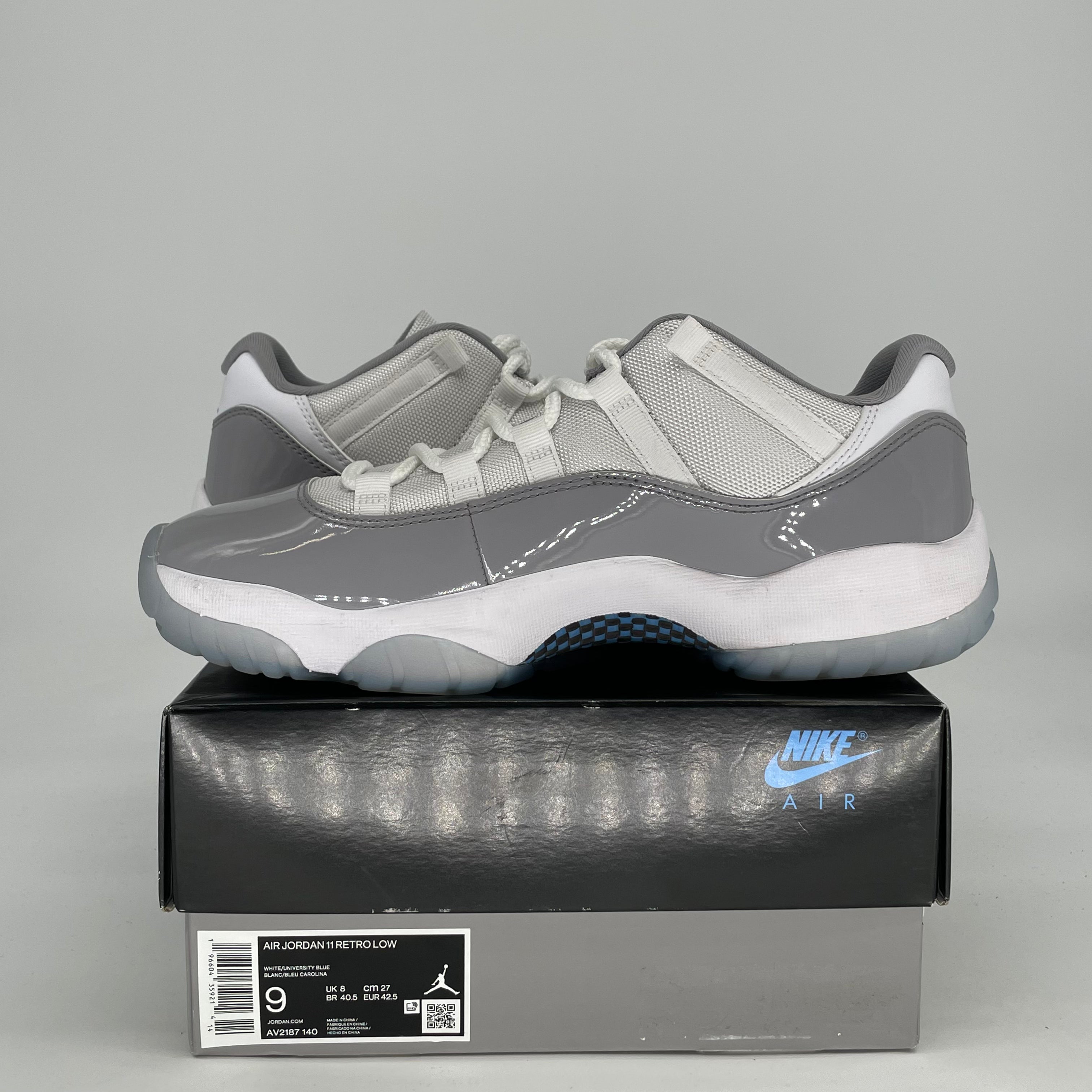 AIR JORDAN 11 LOW CEMENT GREY AV2187-140 SIZE 9/10.5W
