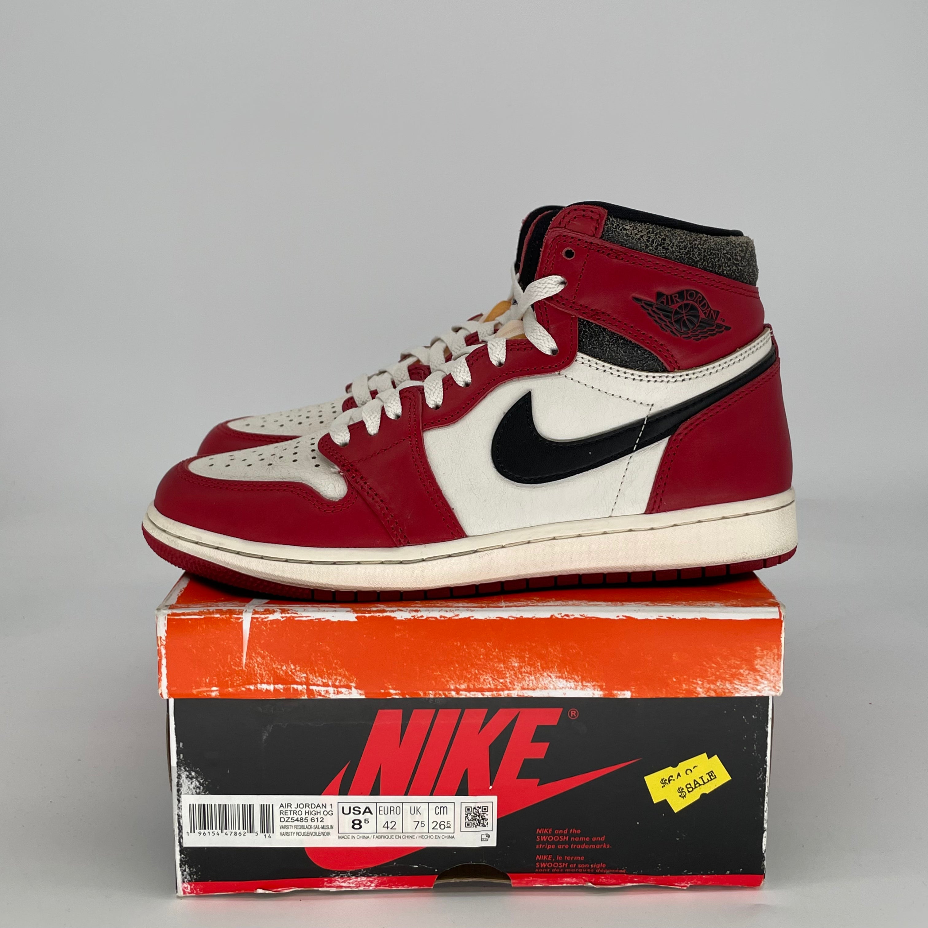 AIR JORDAN 1 CHICAGO LOST AND FOUND DZ5485-612 SIZE 8.5/10W