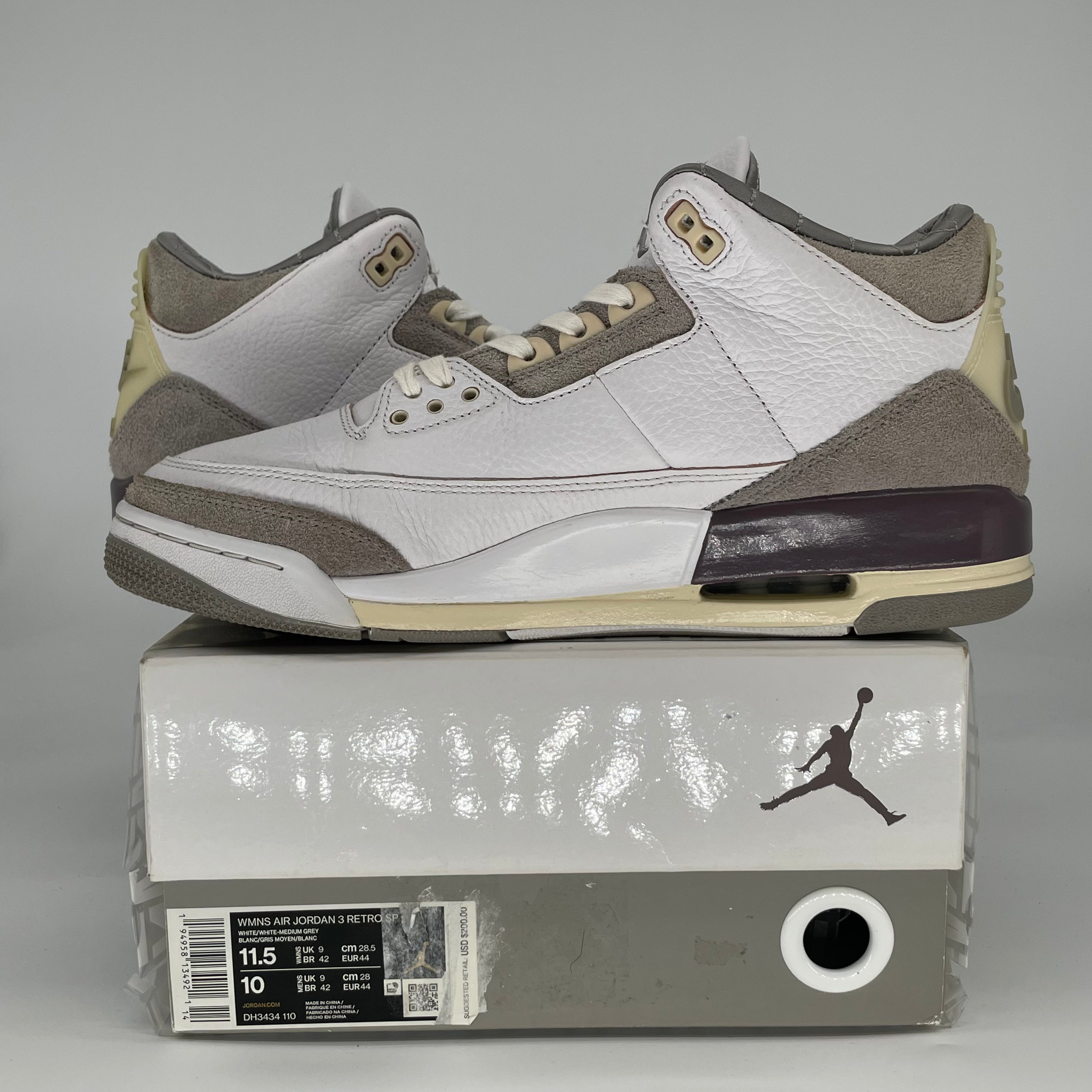 AIR JORDAN 3 A MA MANIERE W DH3434-110 SIZE 10.5/11.5W
