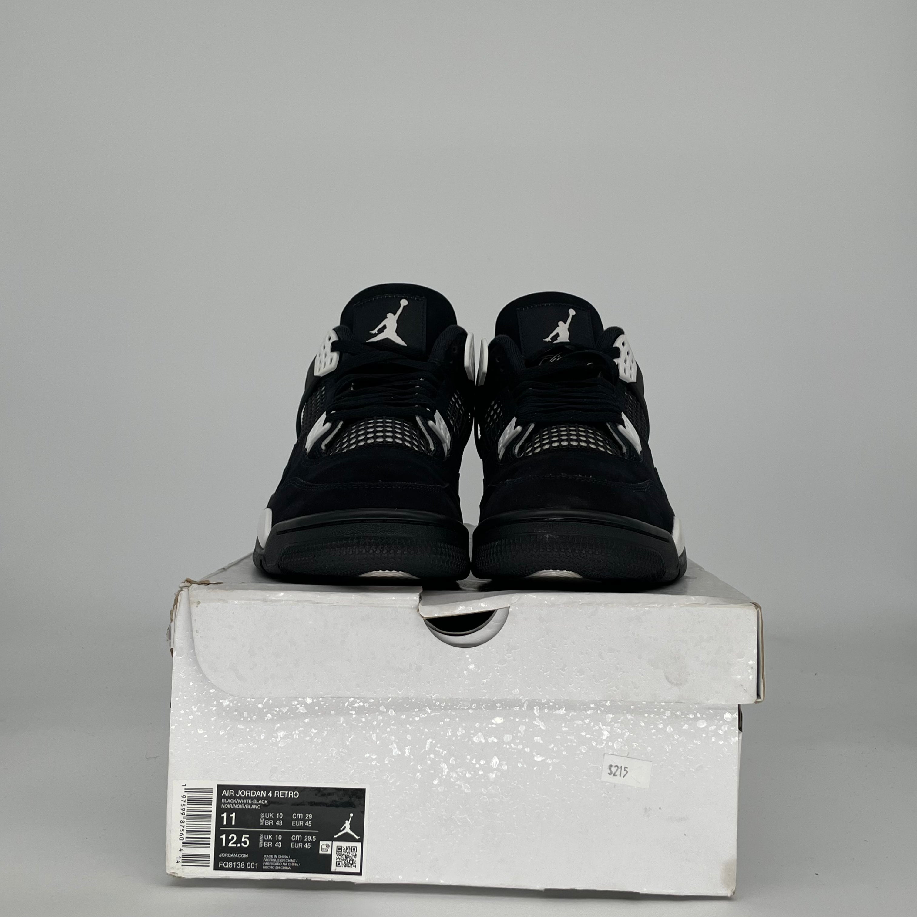 AIR JORDAN 4 WHITE THUNDER FQ8138-001 SIZE 11/12.5W