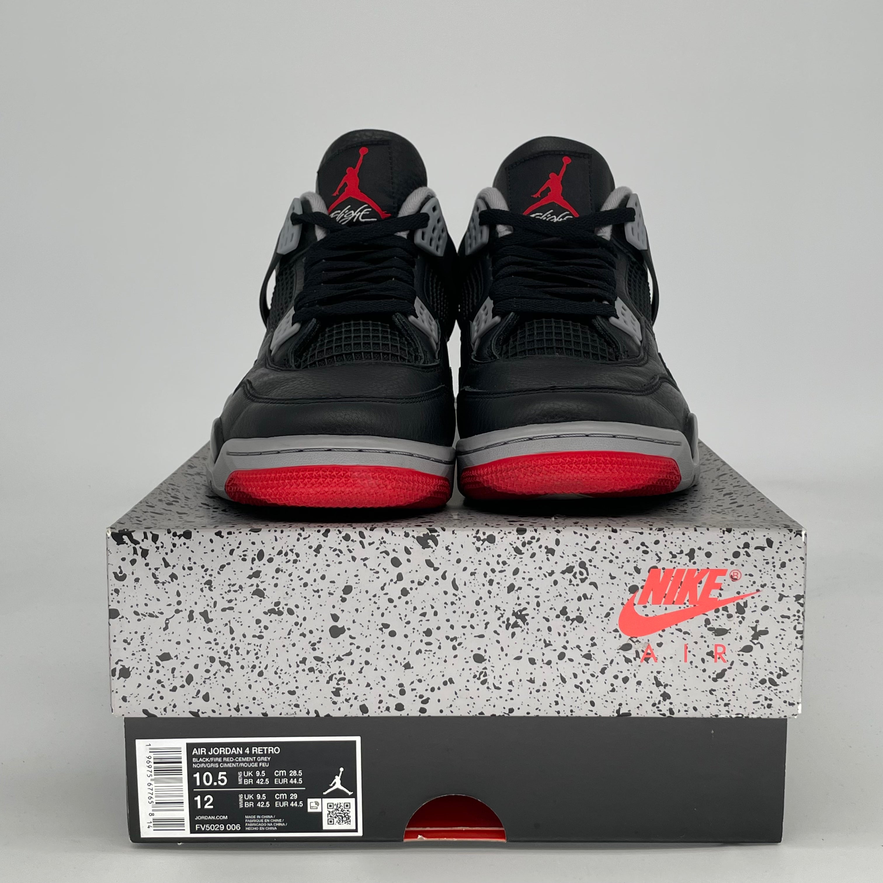 AIR JORDAN 4 BRED REIMAGINED FV5029-006 SIZE 10.5/12W