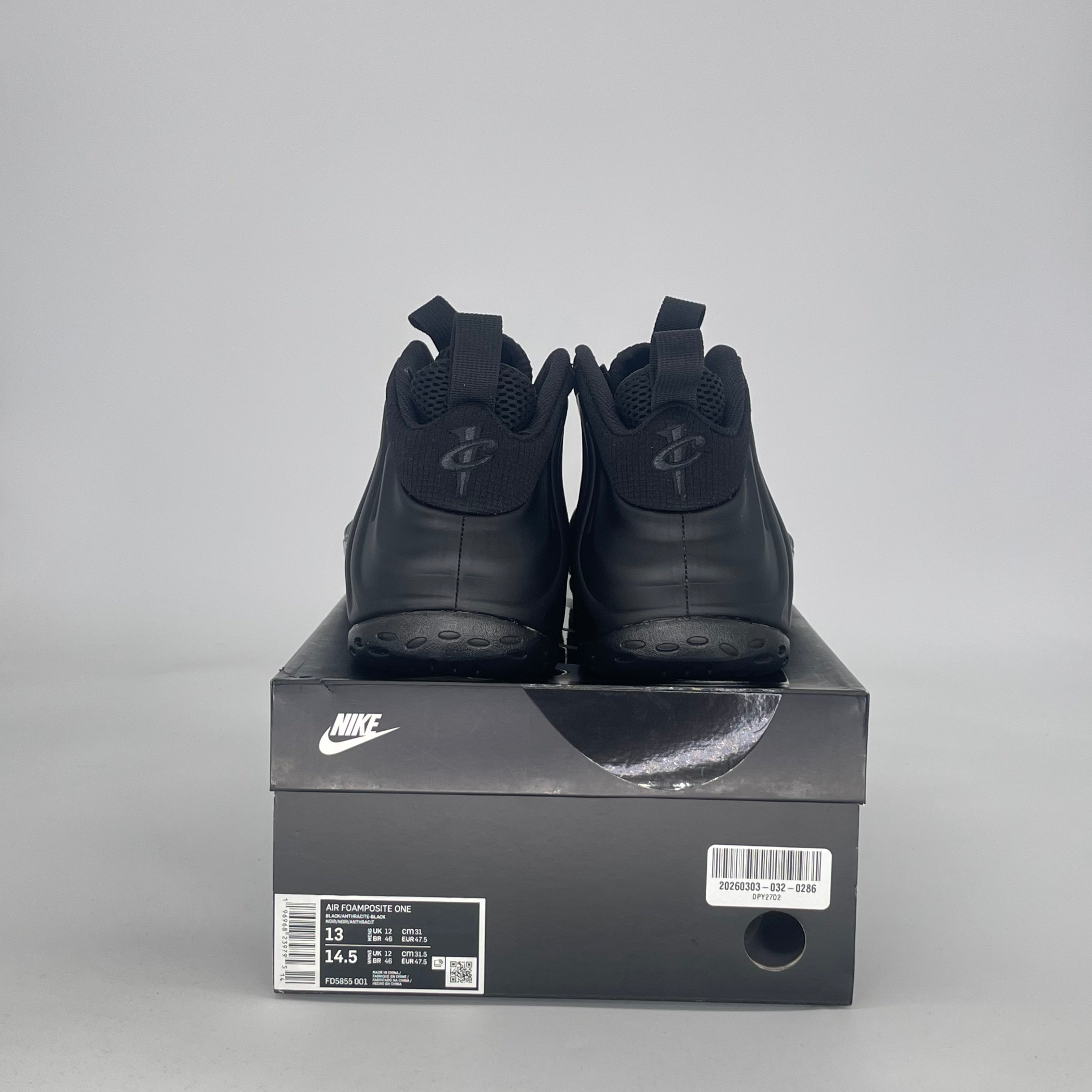 NIKE AIR FOAMPOSITE ONE ANTHRACITE FD5855-001 SIZE 13/14.5W