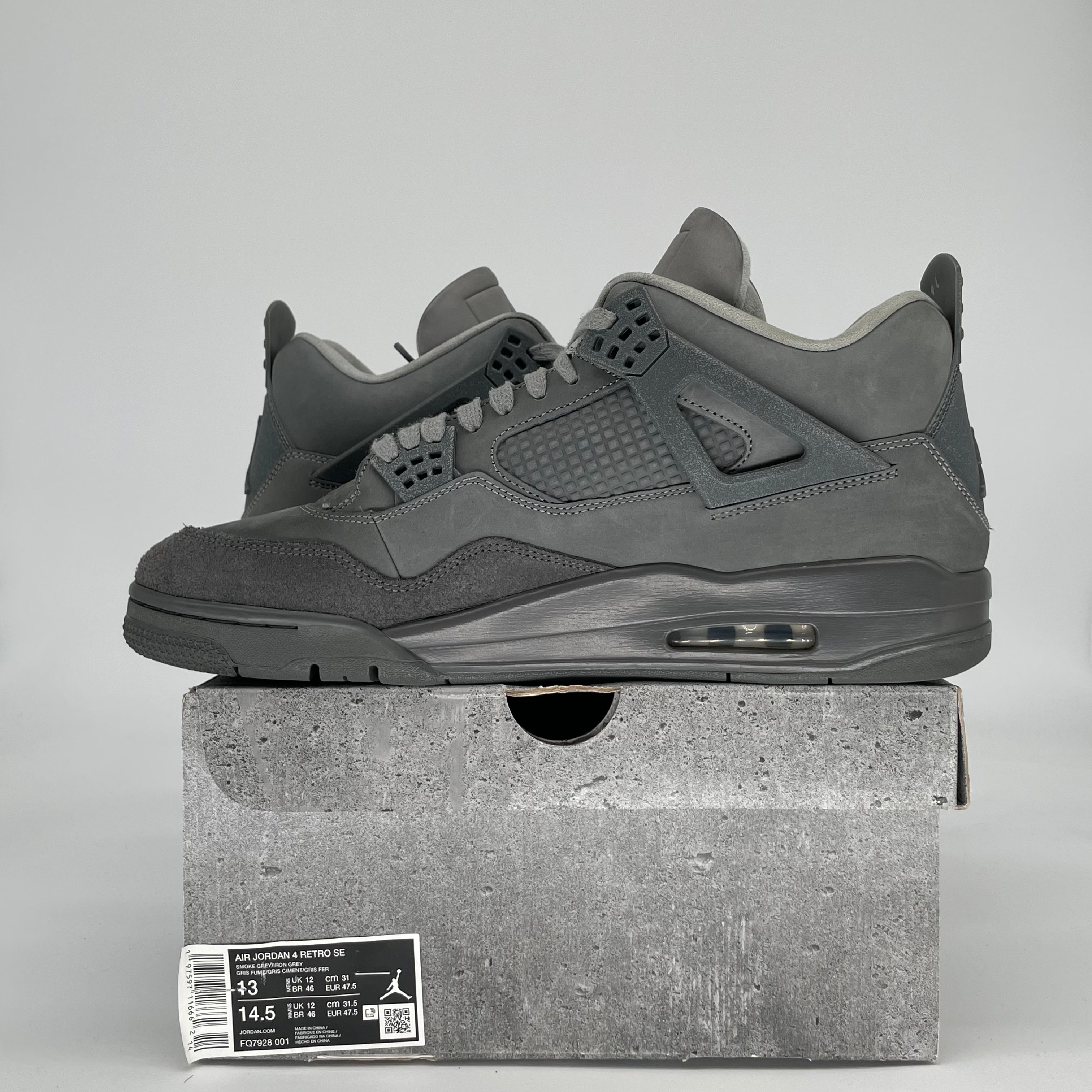 AIR JORDAN 4 WET CEMENT FQ7928-001 SIZE 13/14.5W