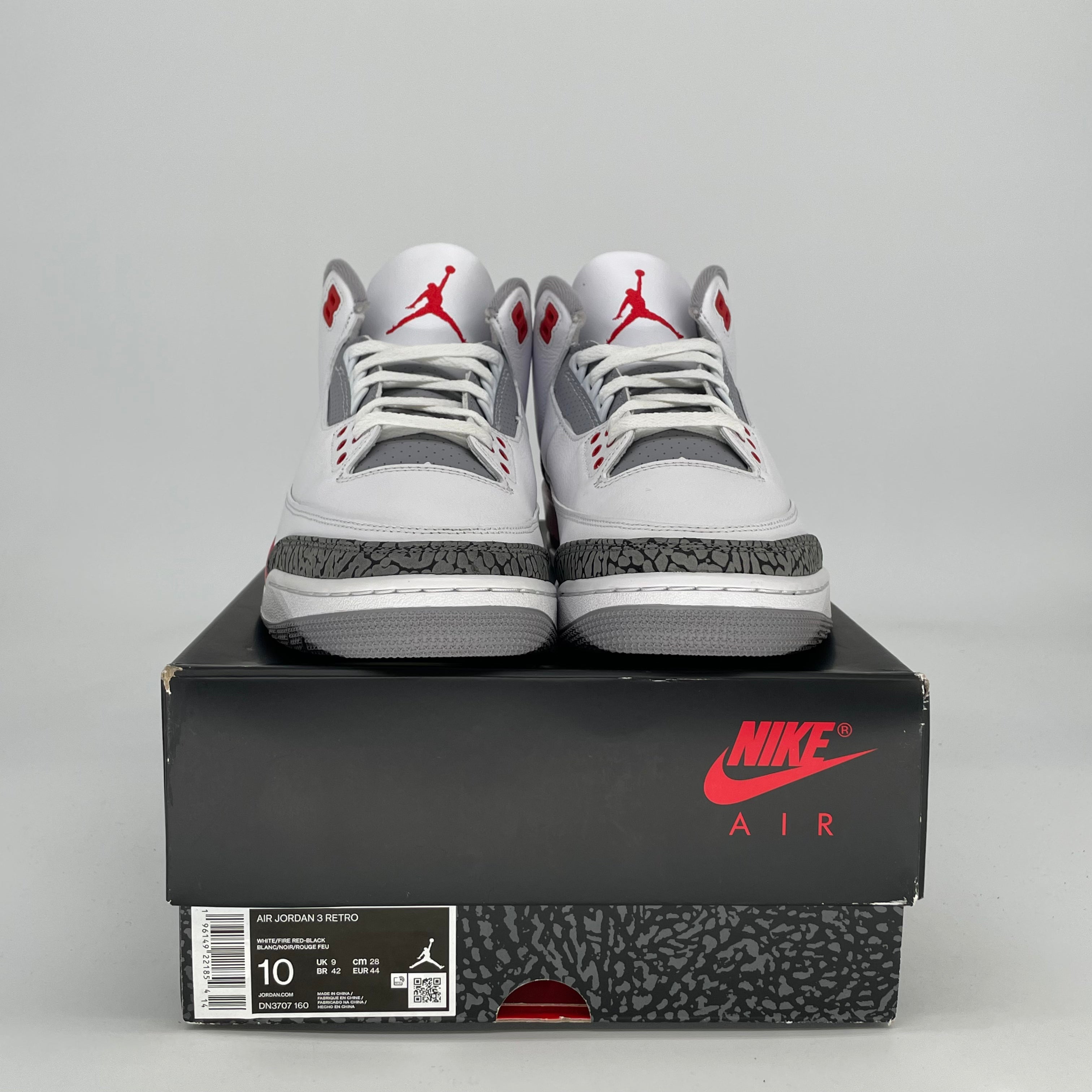AIR JORDAN 3 FIRE RED DN3707-160 SIZE 10/11.5W