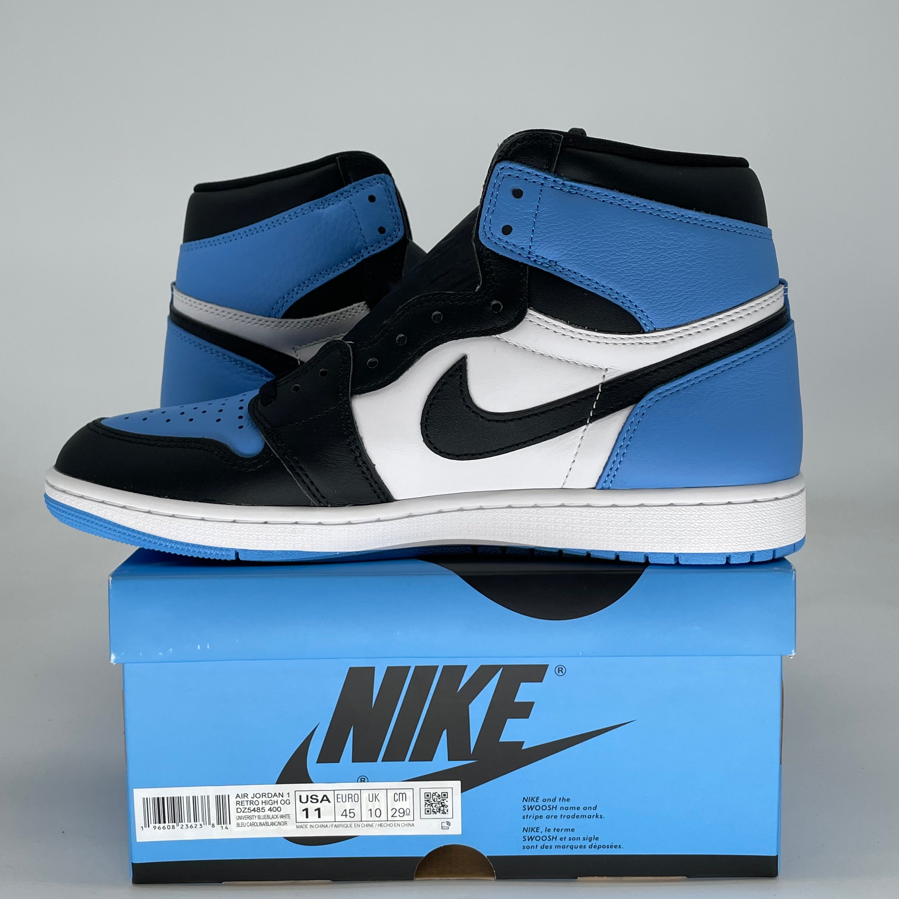 AIR JORDAN 1 UNC TOE DZ5485-400 SIZE 11/12.5W