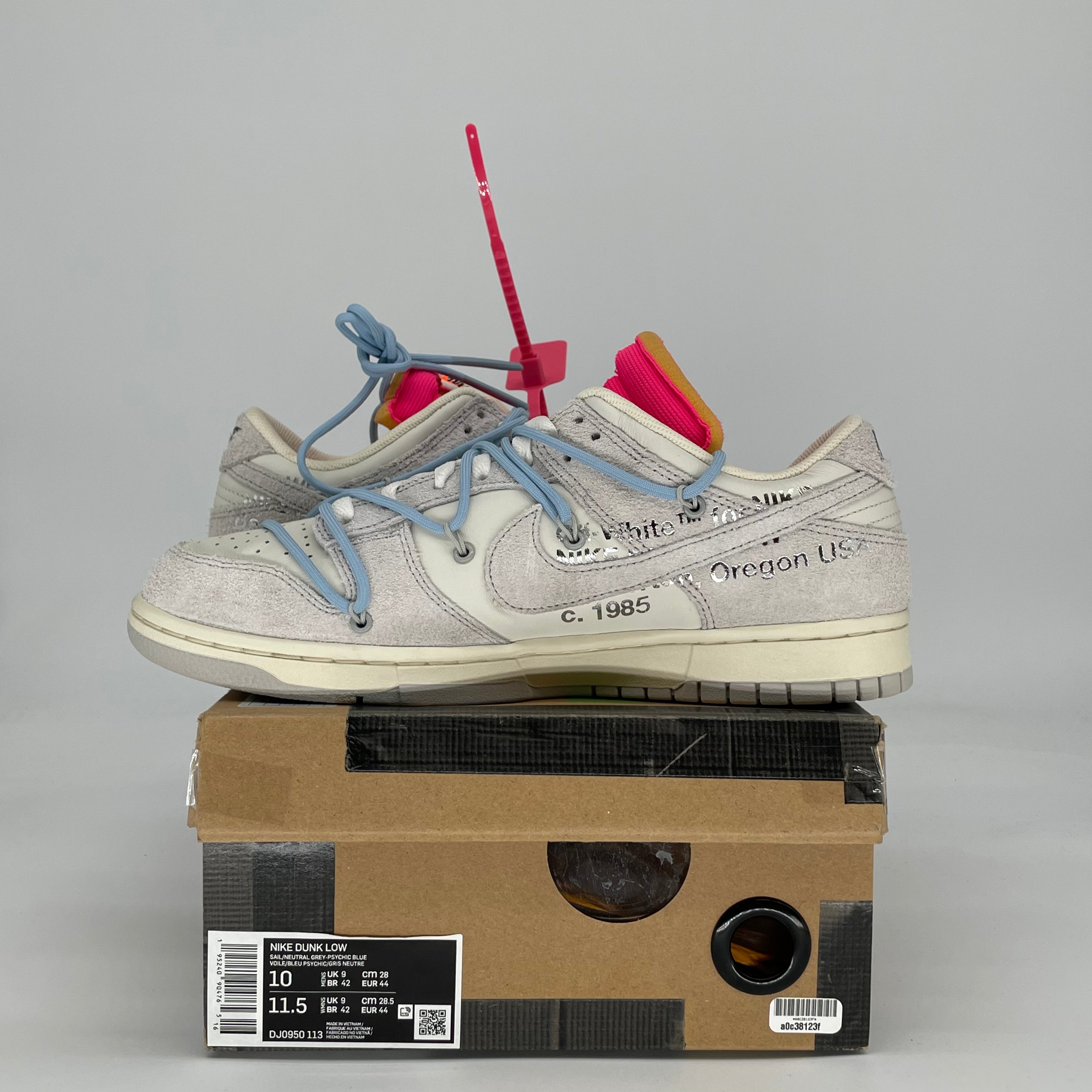 NIKE DUNK LOW OFF WHITE LOT 38 DJ0950-113 SIZE 10/11.5W