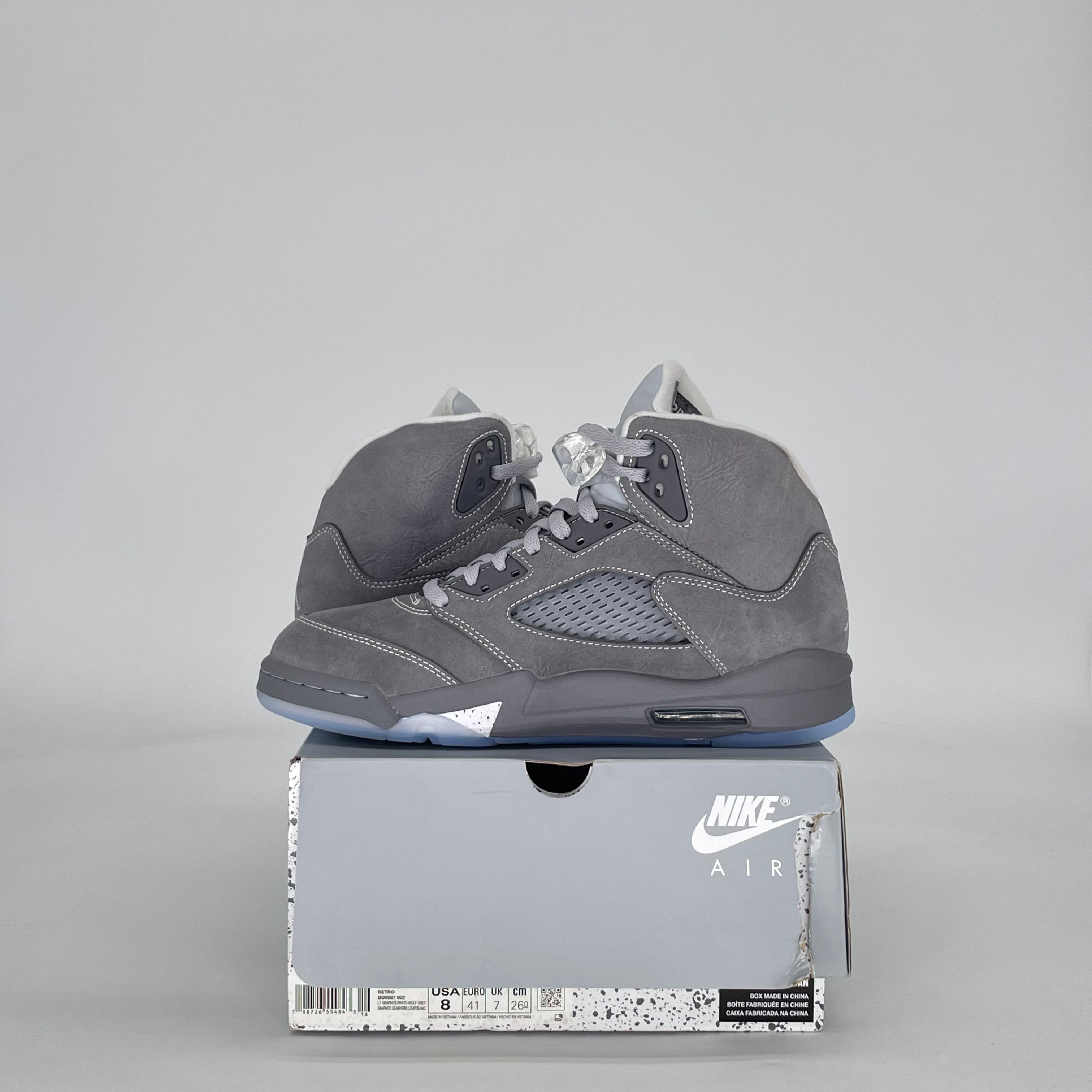 AIR JORDAN 5 WOLF GREY DD0587-002 SIZE 8/9.5W