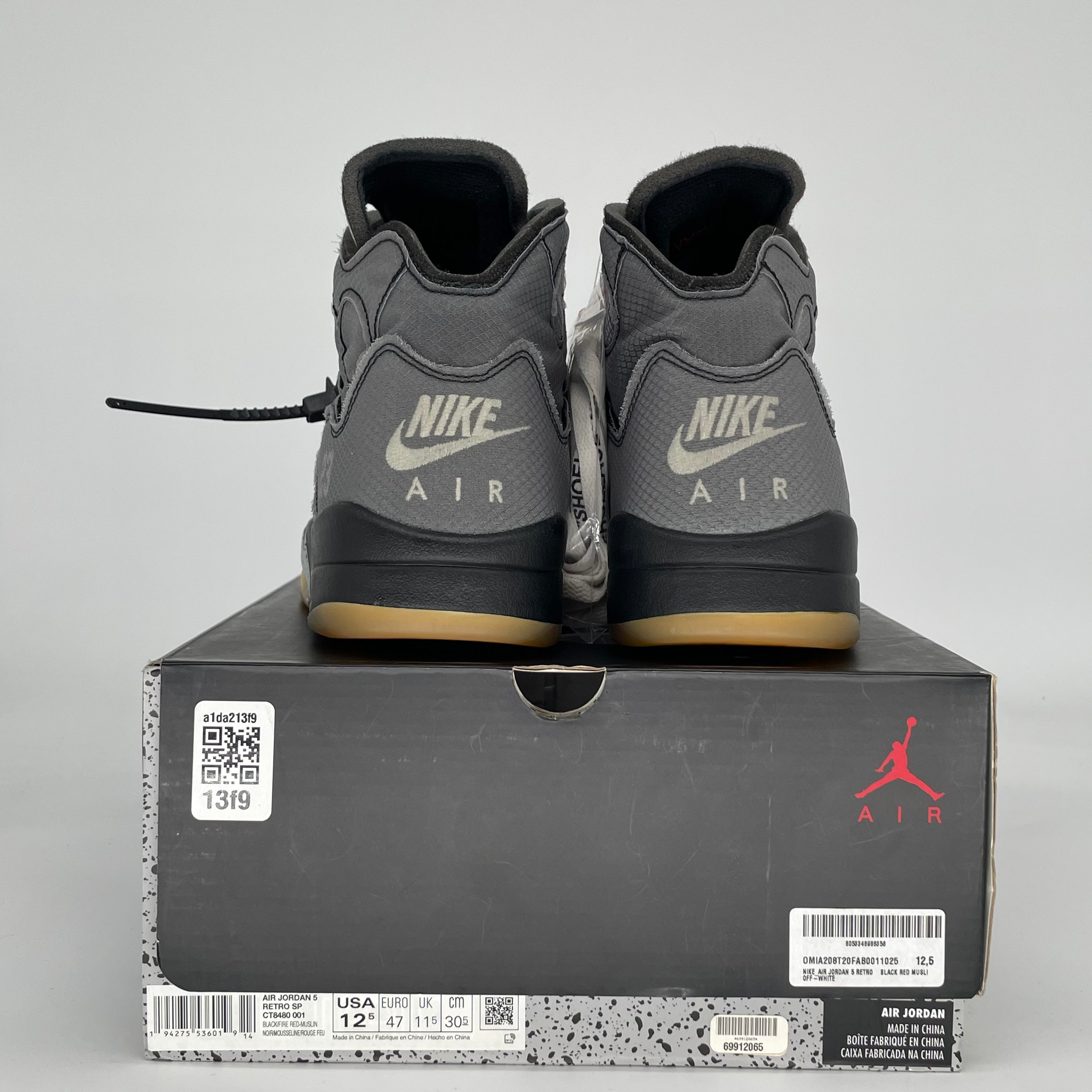 OFF-WHITE X AIR JORDAN 5 MUSLIN CT8480-001 SIZE 12.5/14W
