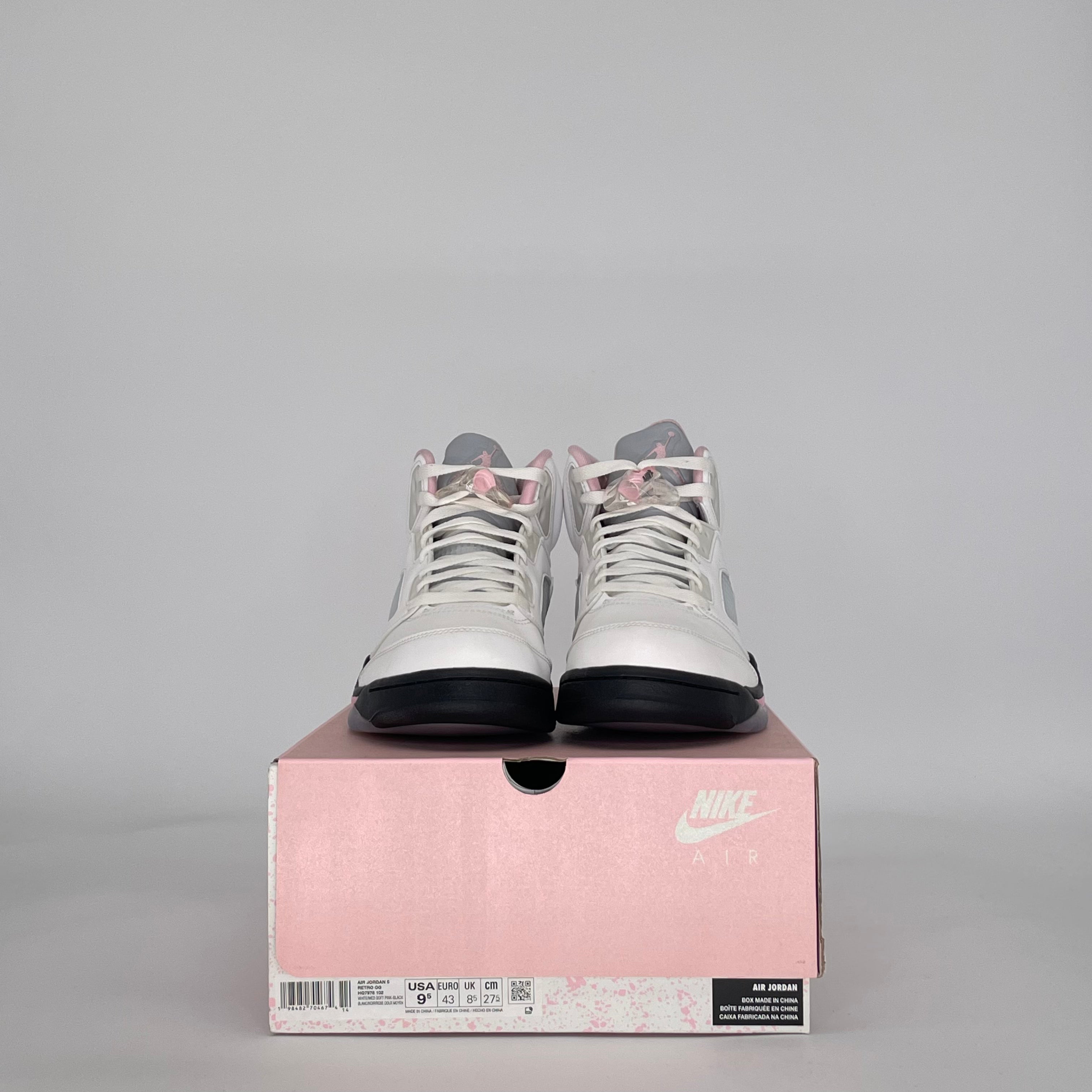 AIR JORDAN 5 MEDIUM SOFT PINK HQ7978-102 SIZE 9.5/11W