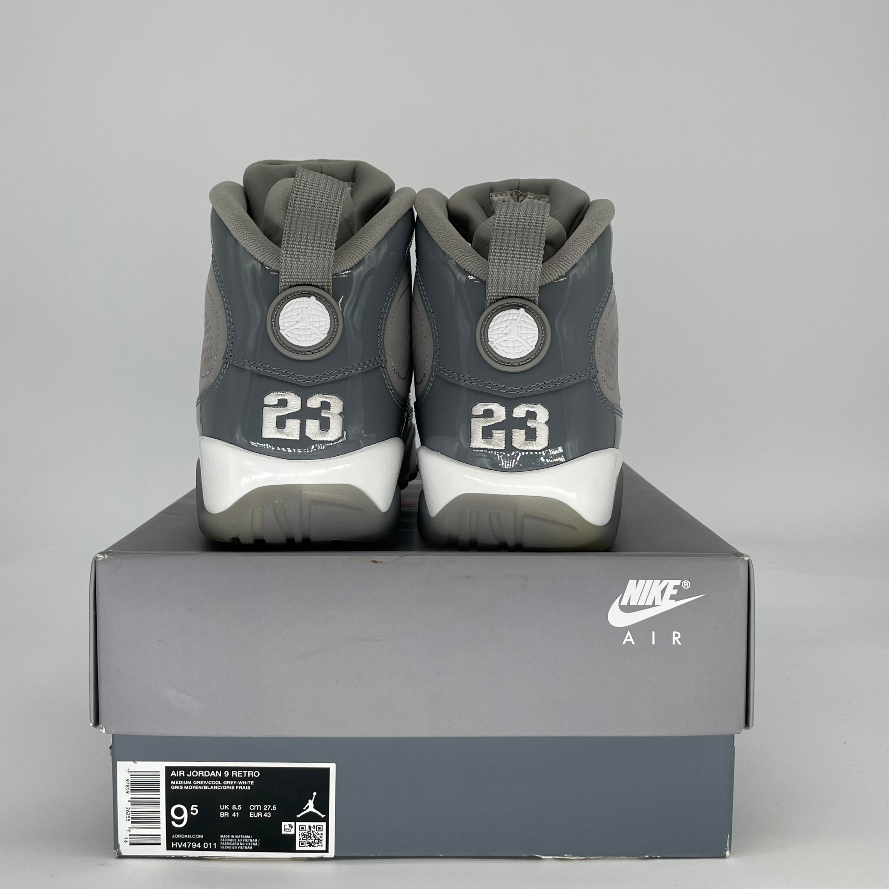 AIR JORDAN 9 COOL GREY HV4794-011 SIZE 9.5/11W