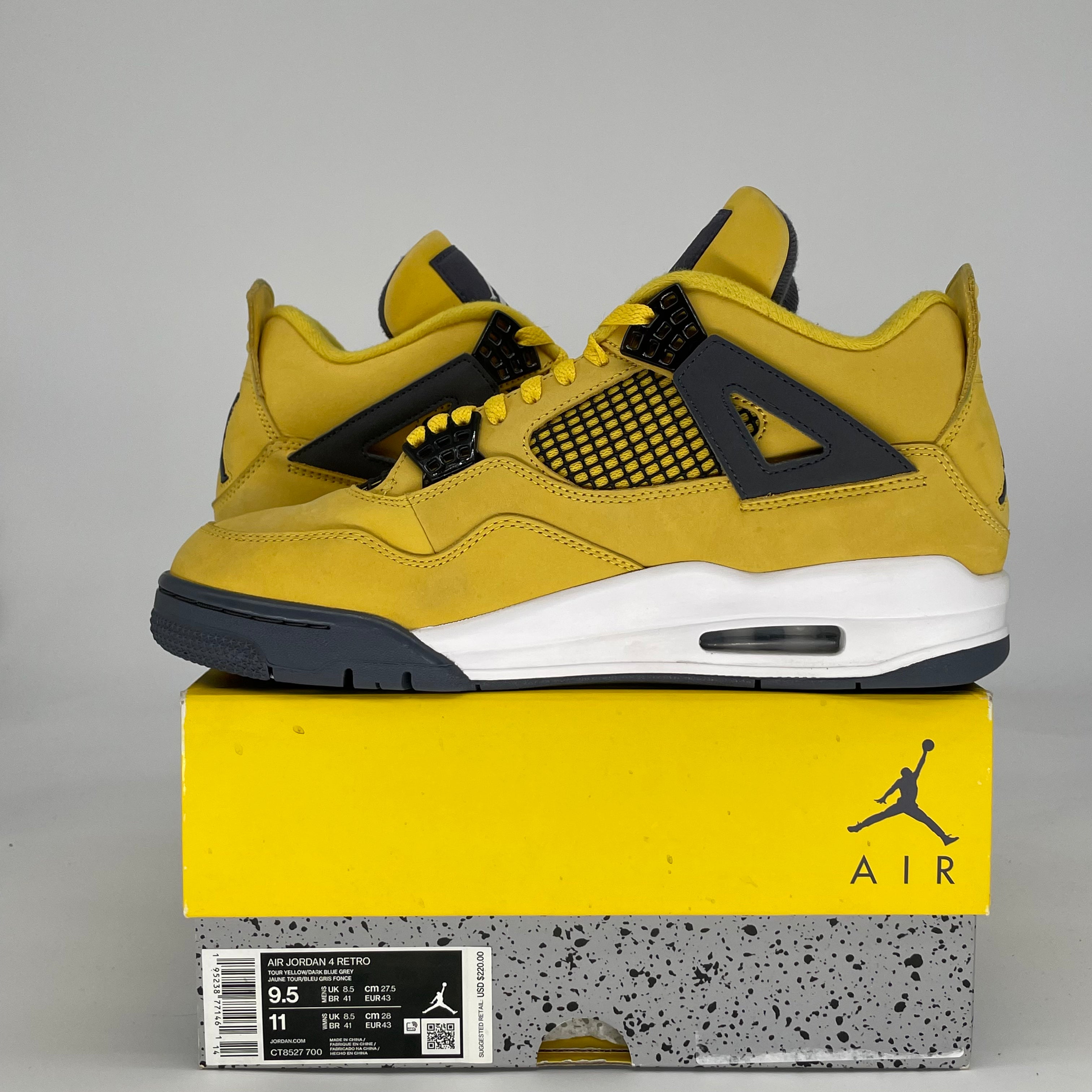 AIR JORDAN 4 LIGHTNING CT8527-700 SIZE 9.5/11W