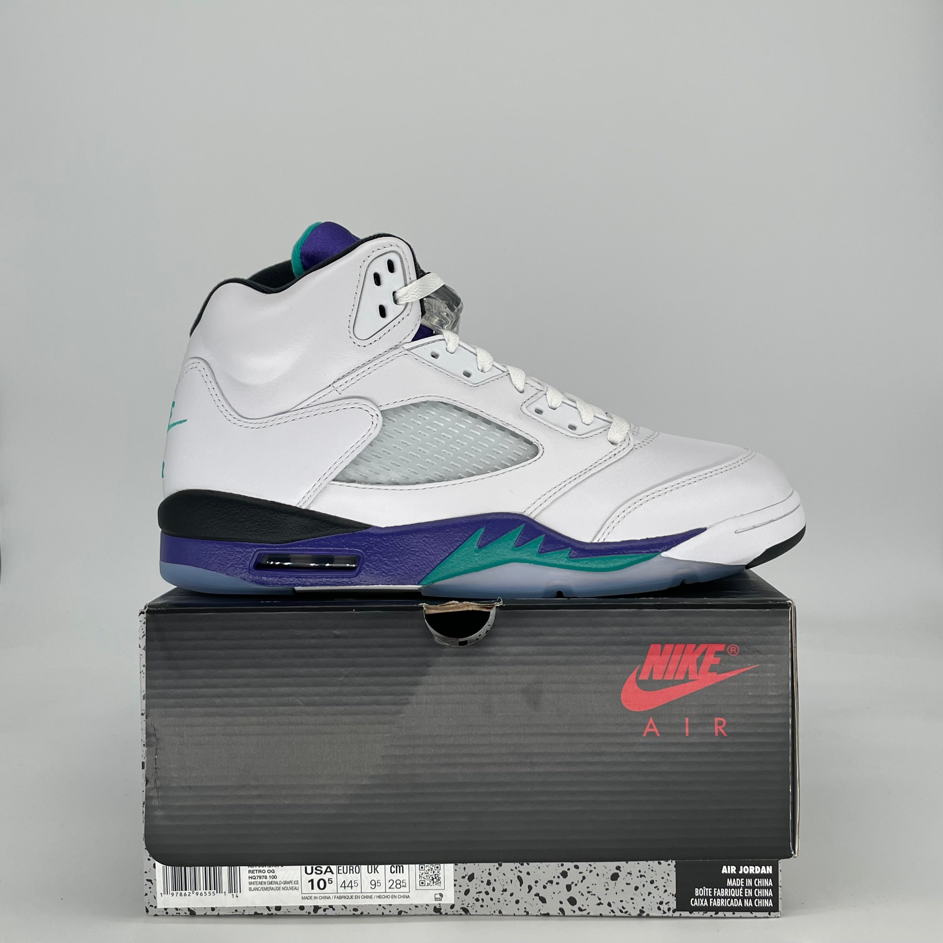 AIR JORDAN 5 GRAPE HQ7978-100 SIZE 10.5/12W