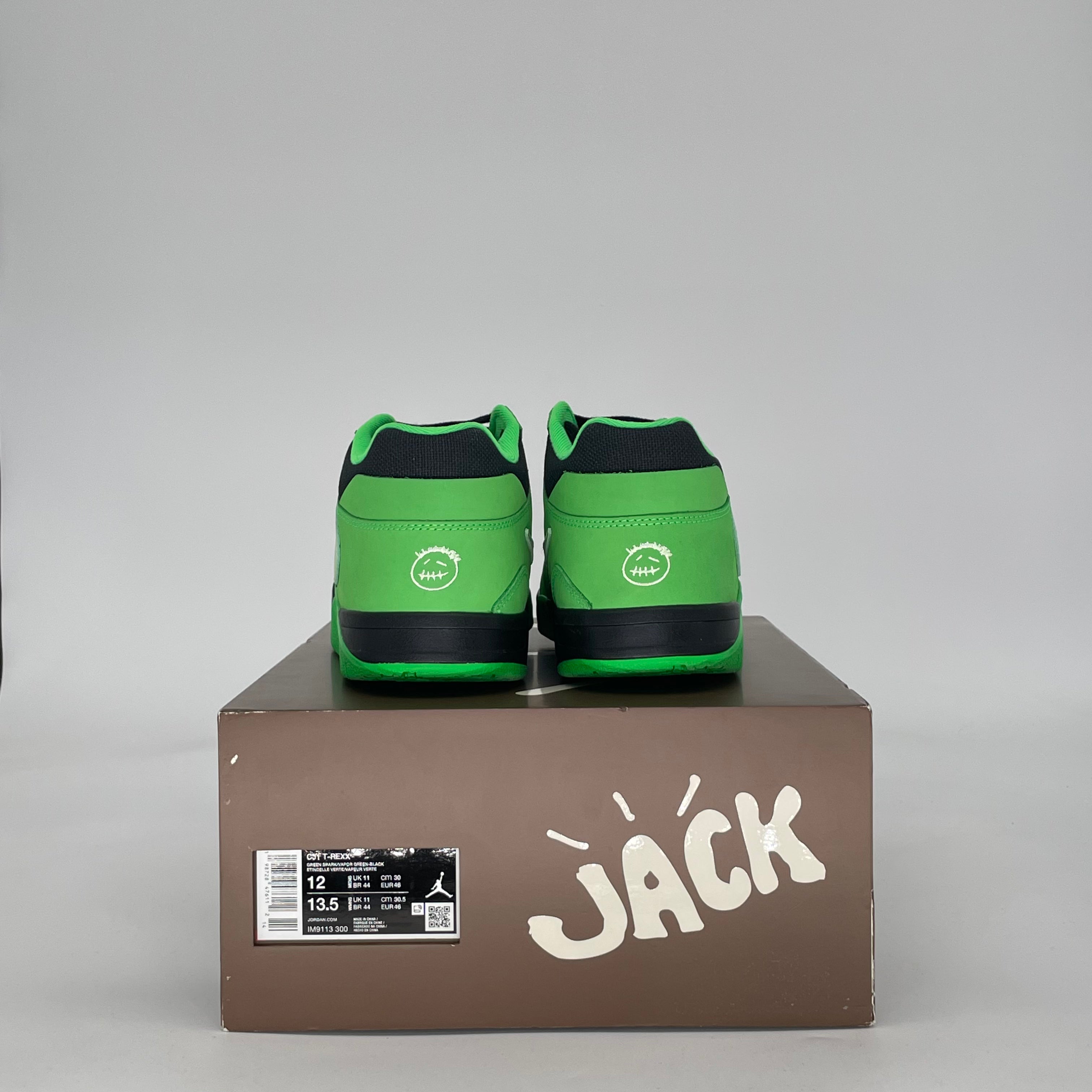 AIR JORDAN CJ1 T-REXX TRAVIS SCOTT GREEN SPARK IM9113-300 SIZE 12/13.5W