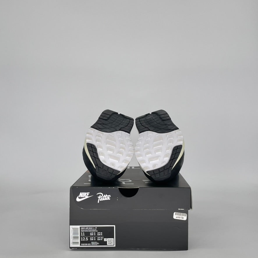 NIKE AIR MAX 1 PATTA WAVES BLACK (WITH BRACELET) DQ0299-001 SIZE 11/12.5W