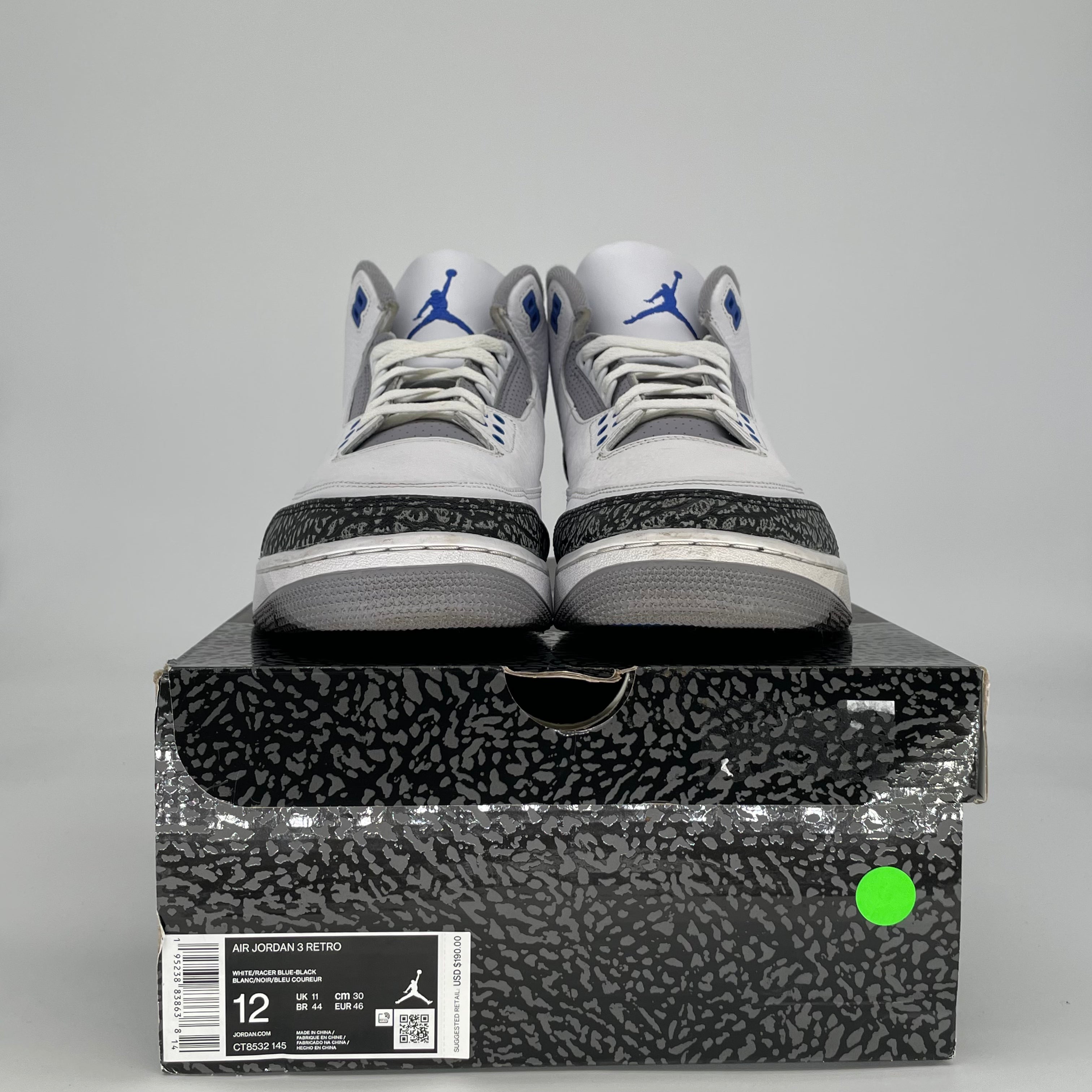 AIR JORDAN 3 RACER BLUE CT8532-145 SIZE 12/13.5W