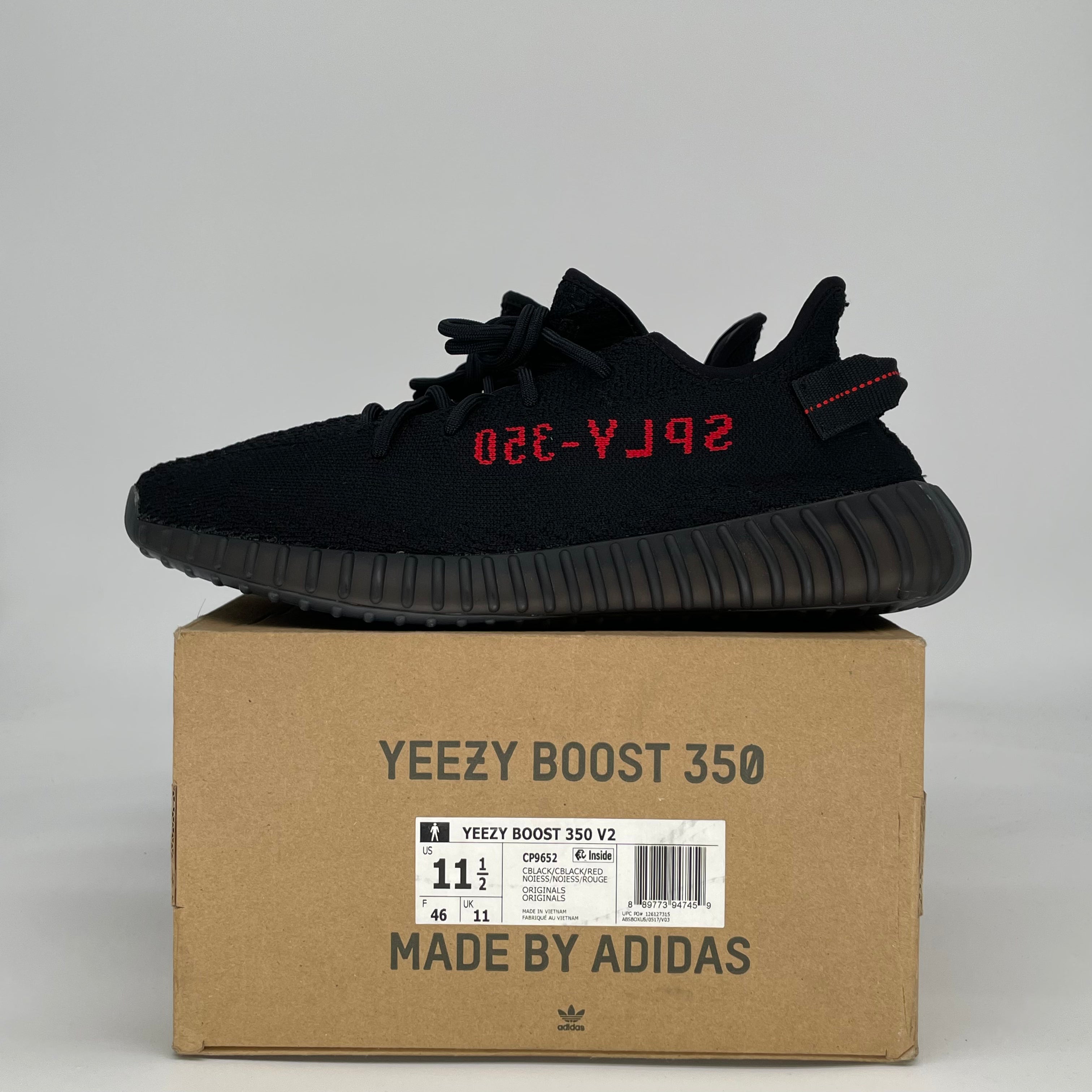 ADIDAS YEZZY BOOST 350 V2 BLACK RED CP9652 SIZE 11.5/13W