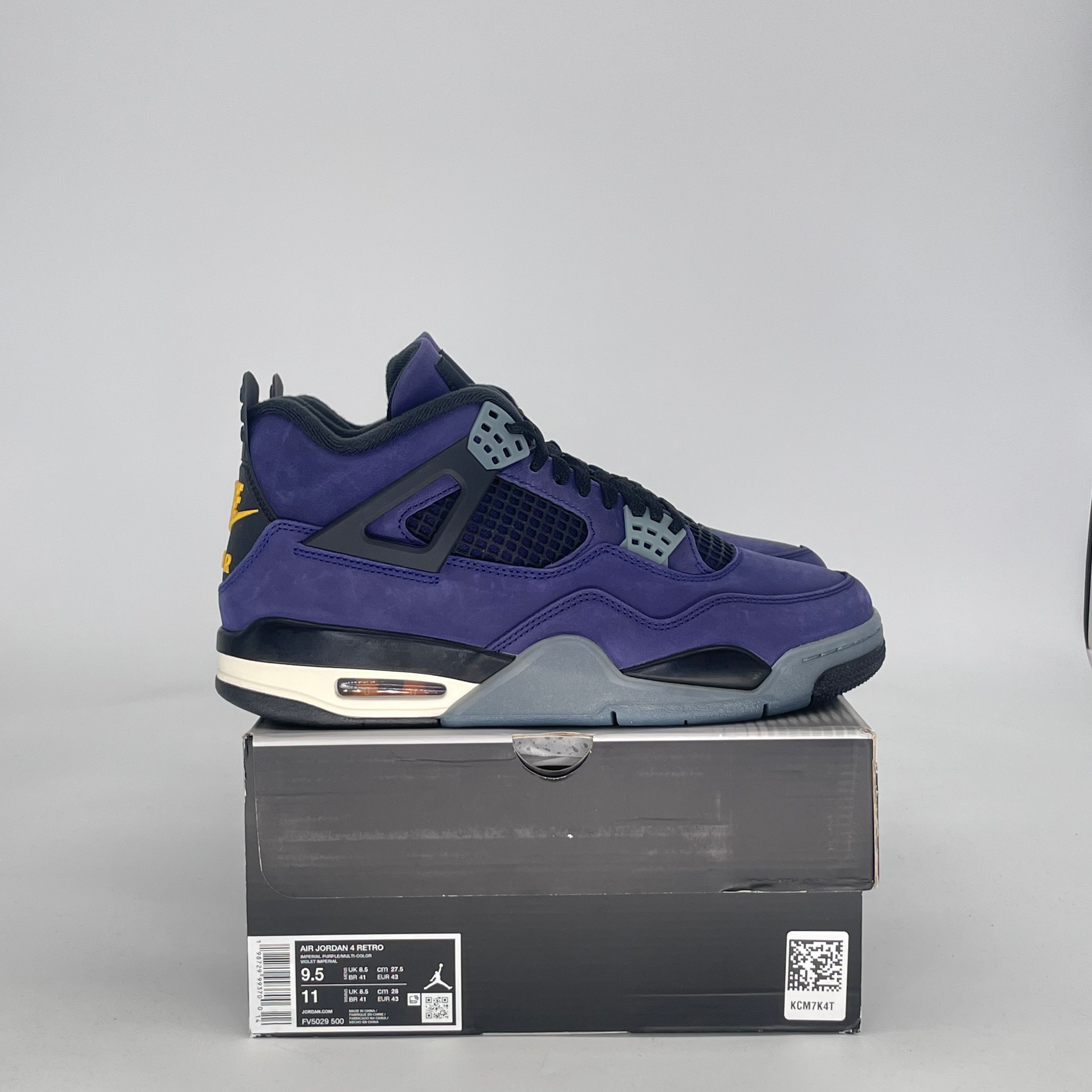 AIR JORDAN 4 LAKERS FV5029-500 SIZE 9.5/11W
