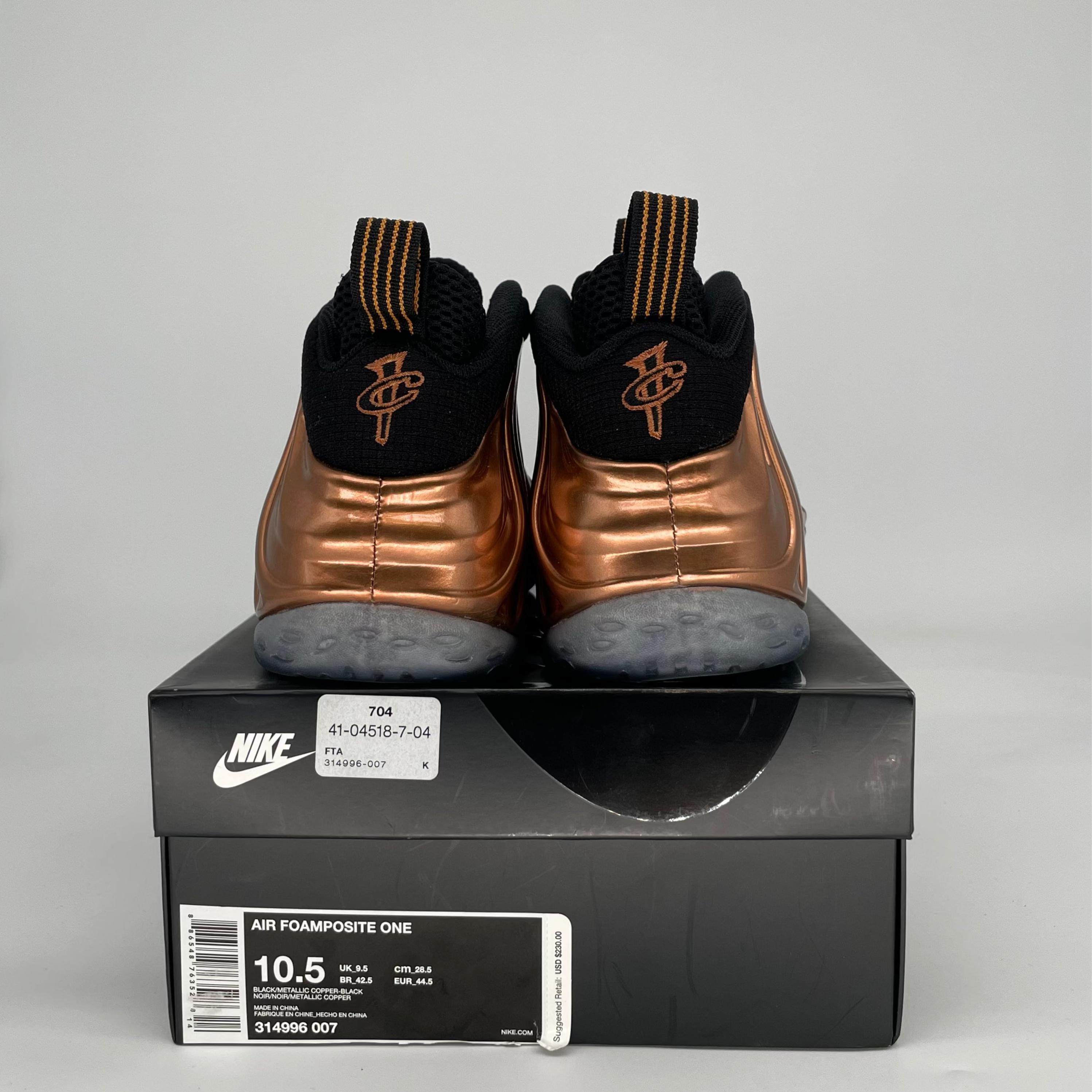NIKE AIR FOAMPOSITE ONE COPPER 314996-007 SIZE 10.5/12W