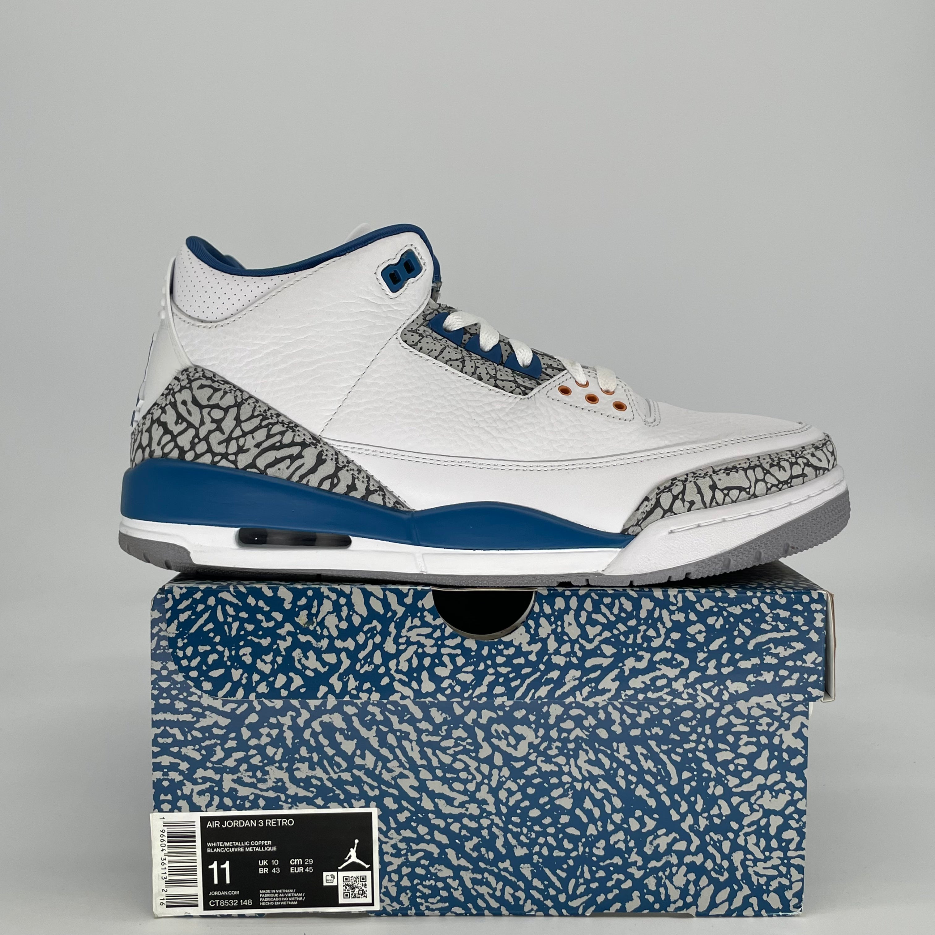 AIR JORDAN 3 WIZARDS CT8532-148 SIZE 11/12.5W