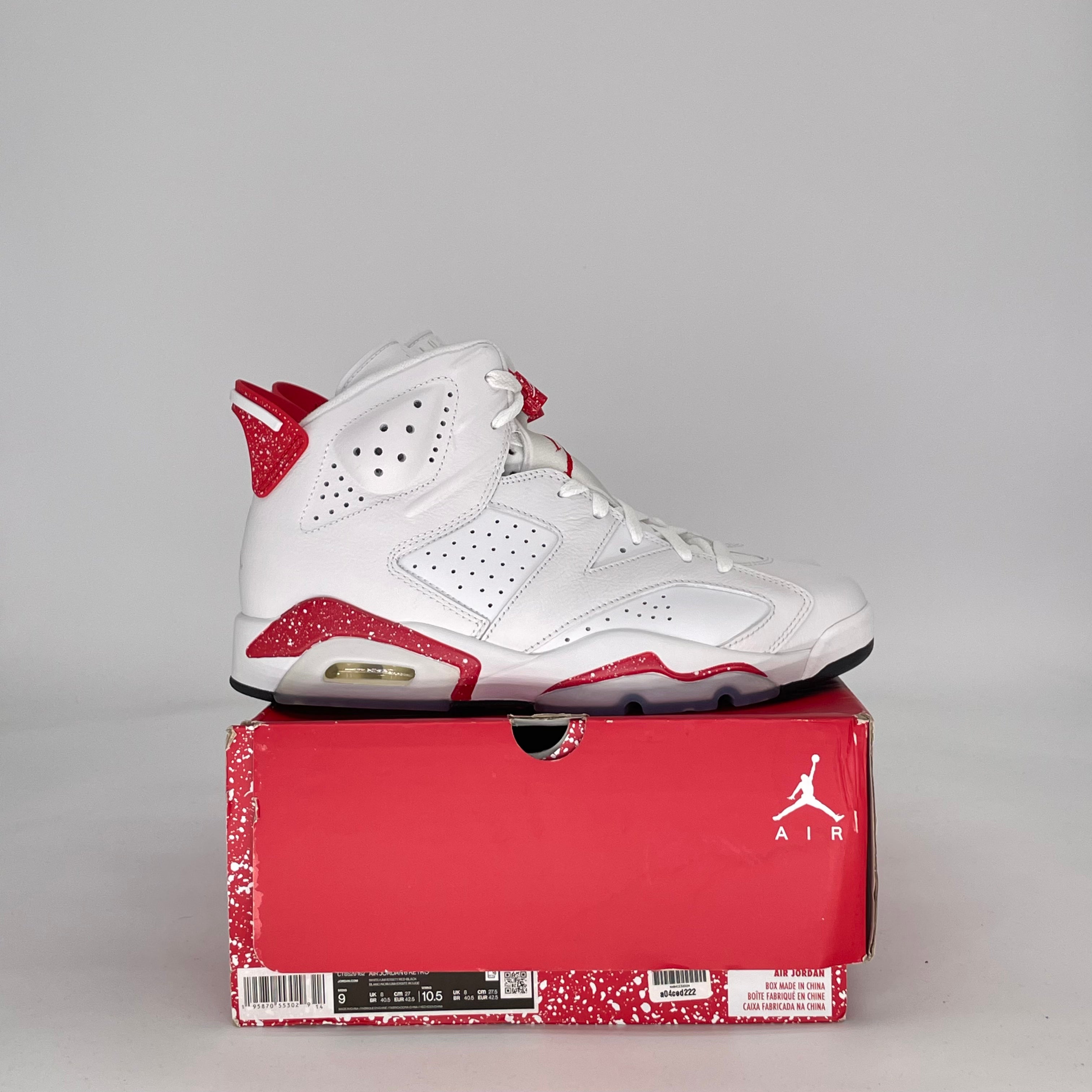 AIR JORDAN 6 RED OREO CT8529-162 SIZE 9/10.5W