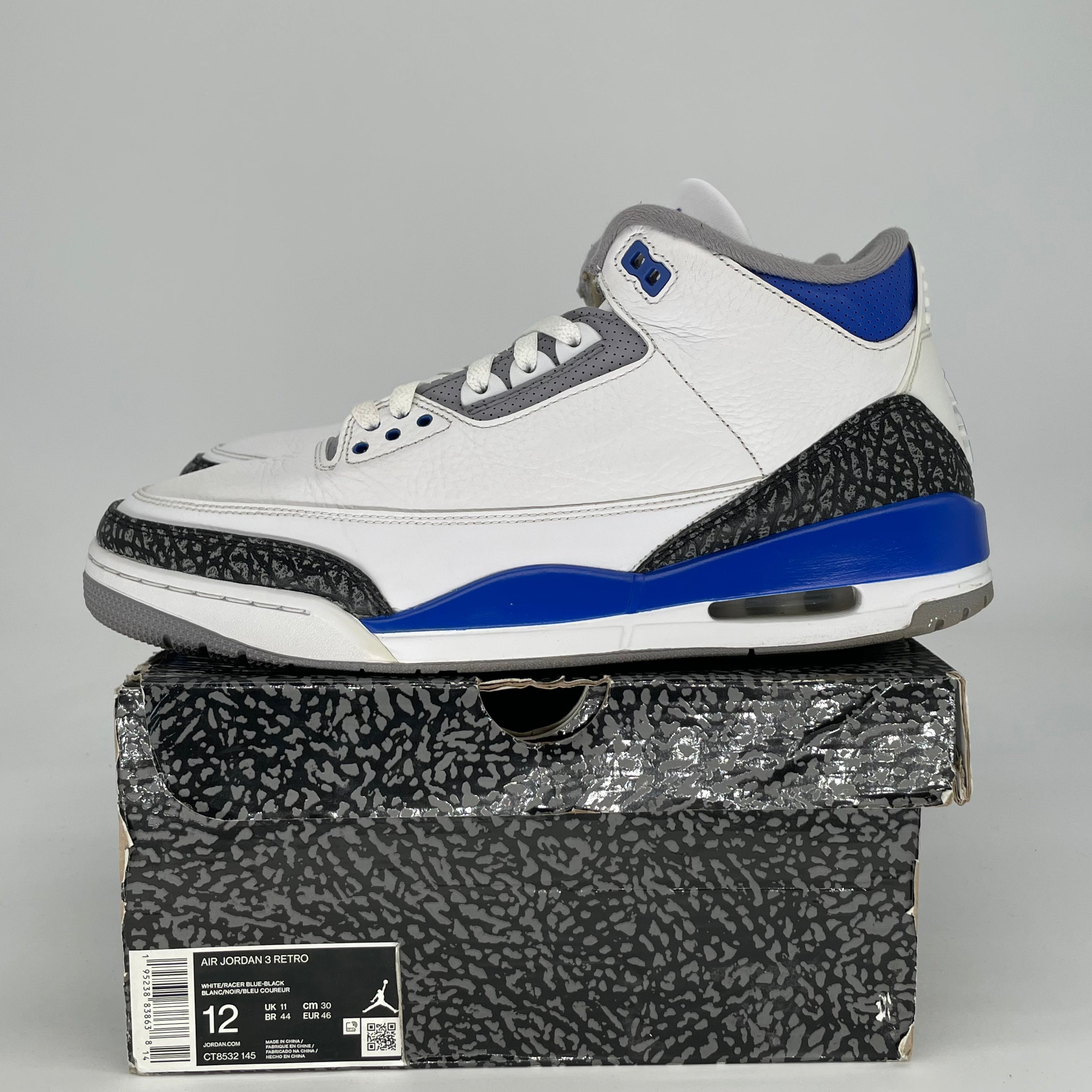 AIR JORDAN 3 RACER BLUE CT8532-145 SIZE 12/13.5W