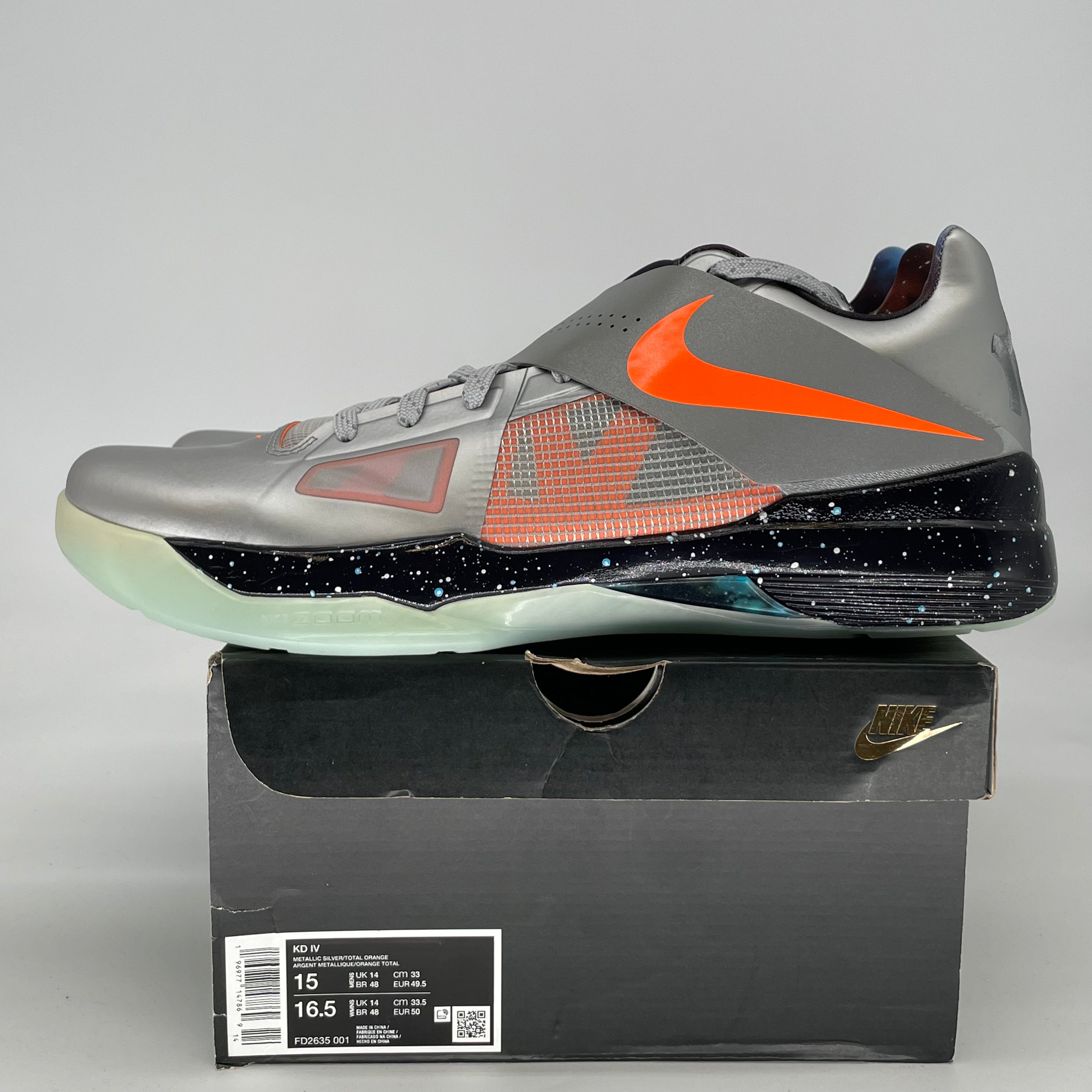 NIKE KD 4 GALAXY FD2635-001 SIZE 15/16.5W