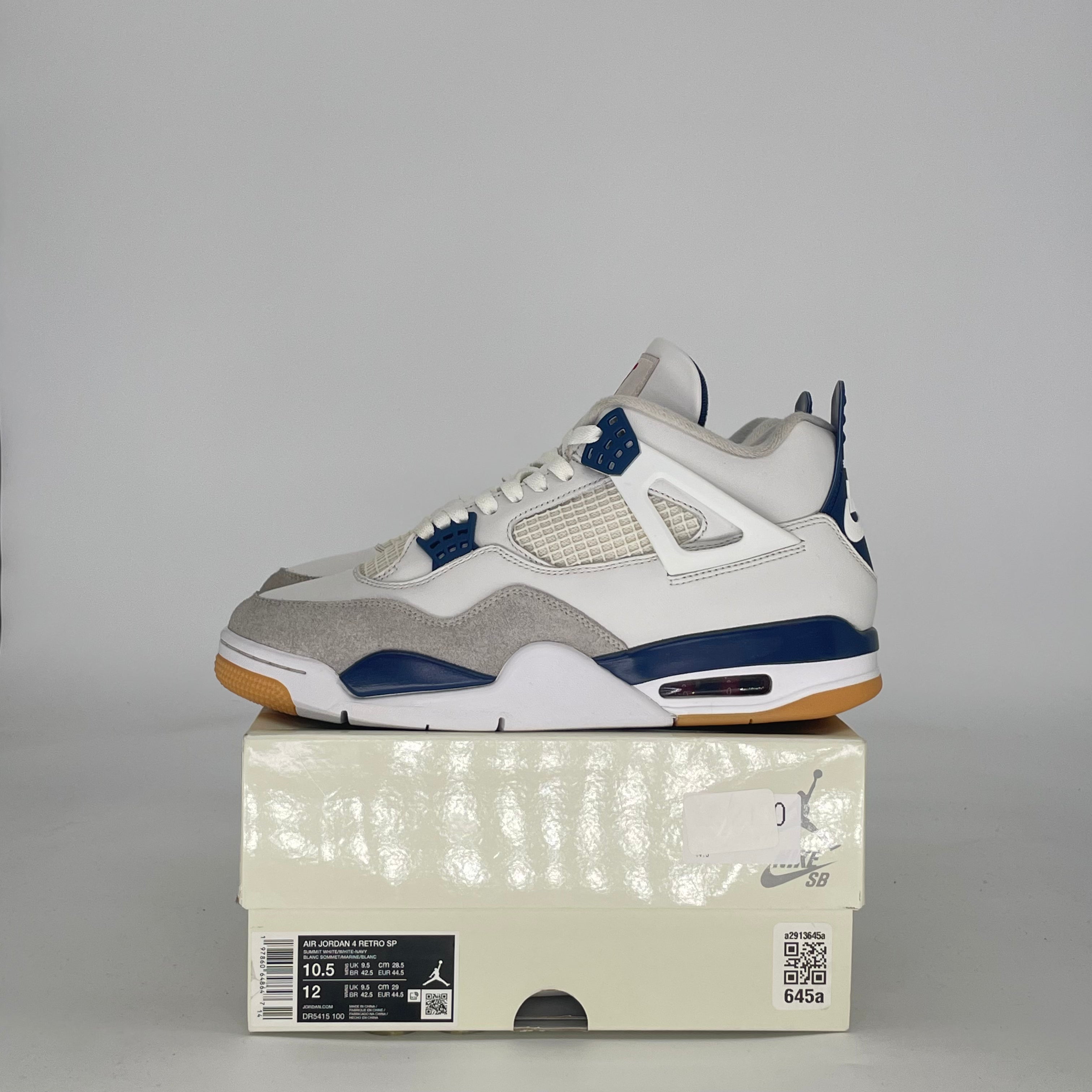 AIR JORDAN 4 SB NAVY DR5415-100 SIZE 10.5/12W