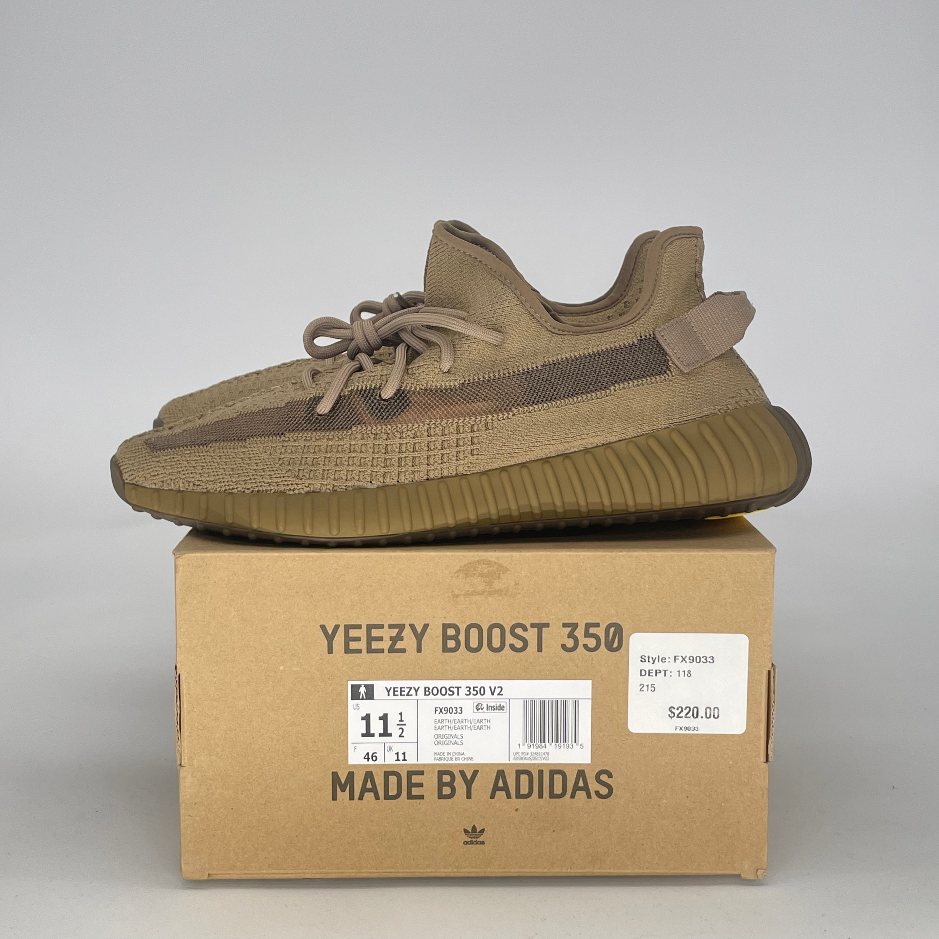 ADIDAS YEEZY BOOST 350 V2 EARTH FX9033 SIZE 11.5/13W