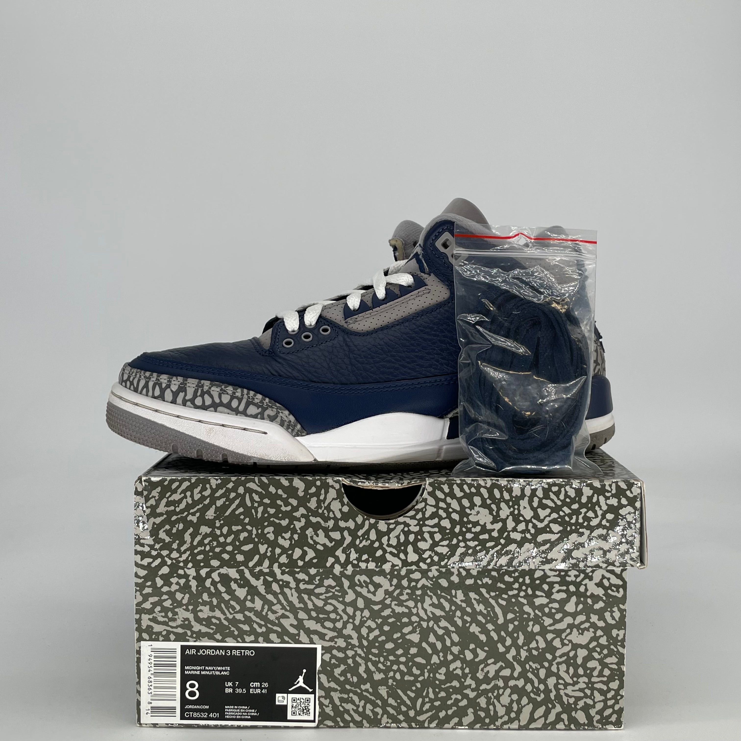 AIR JORDAN 3 GEORGETOWN CT8532-401 SIZE 8/9.5W