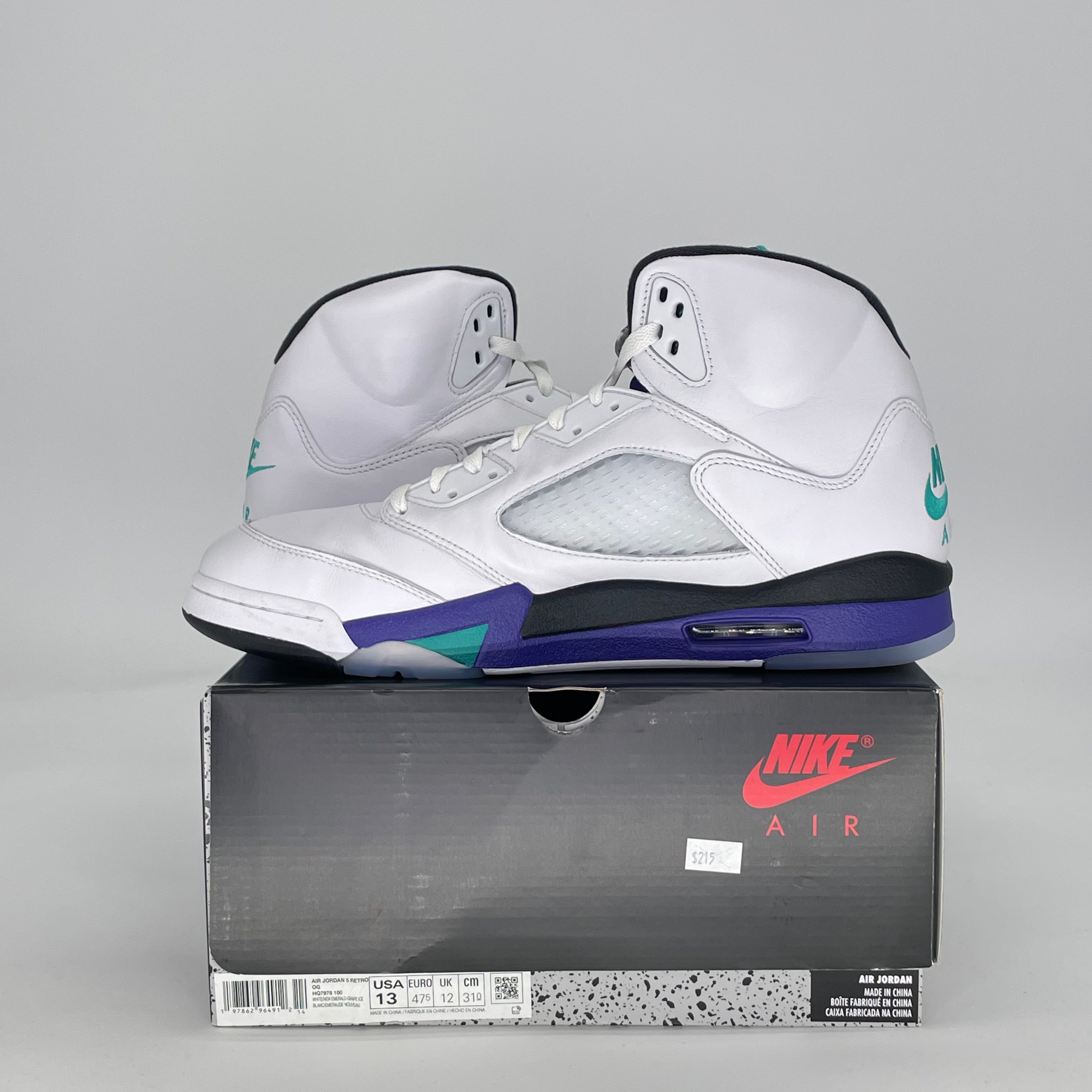 AIR JORDAN 5 GRAPE HQ7978-100 SIZE 13/14.5W