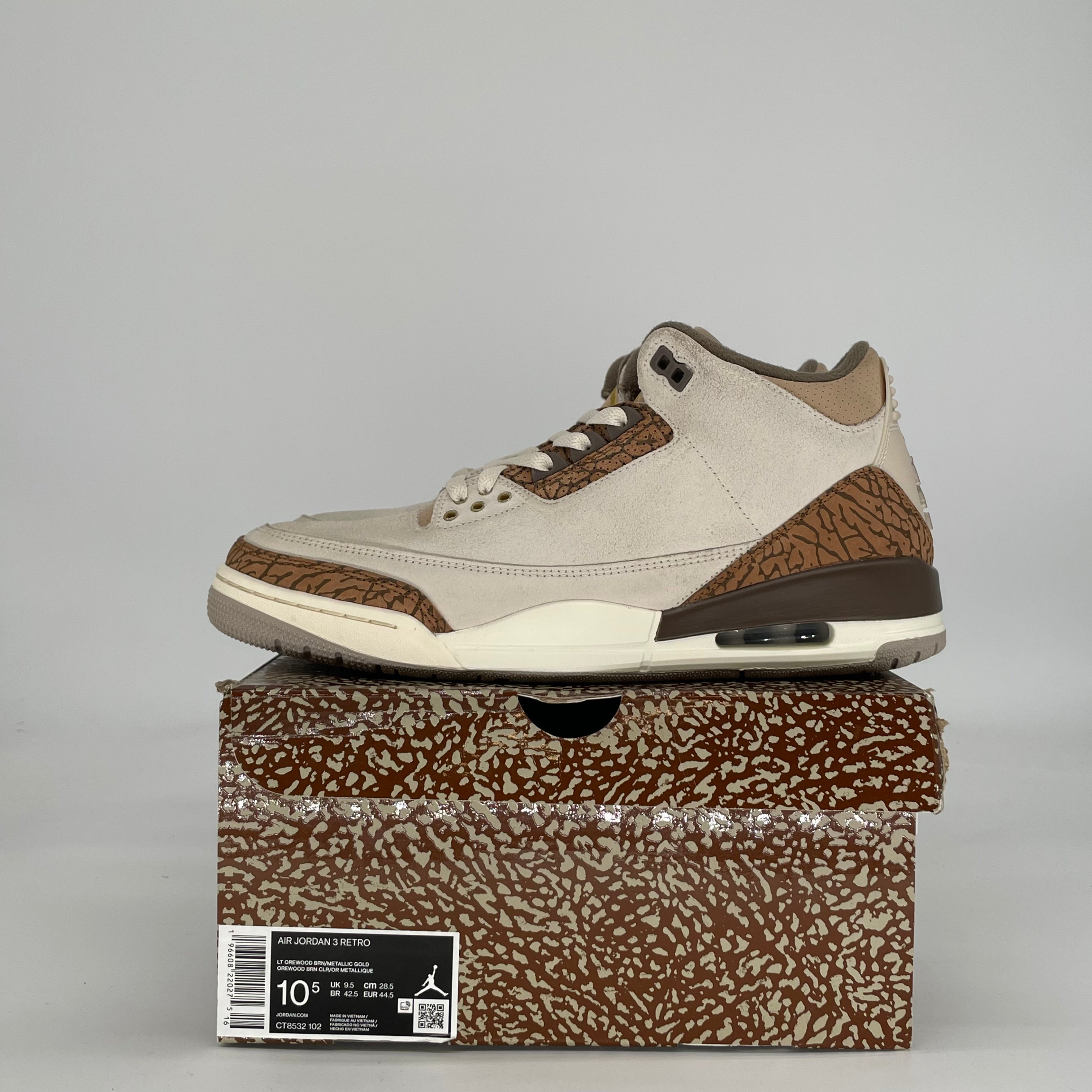 AIR JORDAN 3 PALOMINO CT8532-102 SIZE 10.5/12W