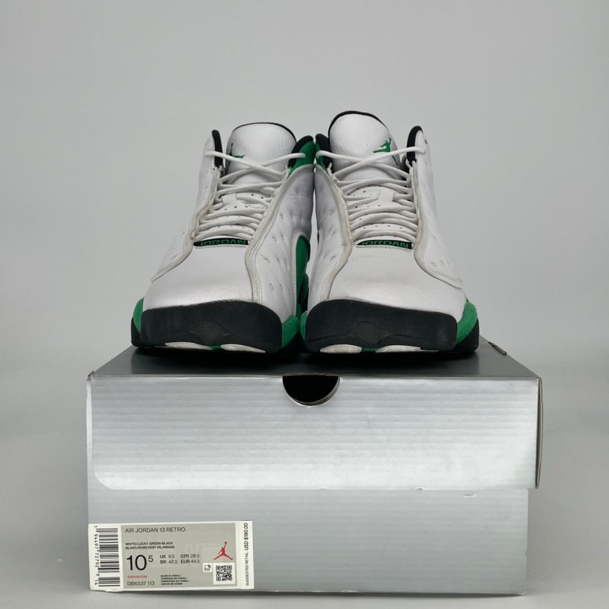 AIR JORDAN 13 WHITE LUCKY GREEN DB6537-113 SIZE 10.5/12W