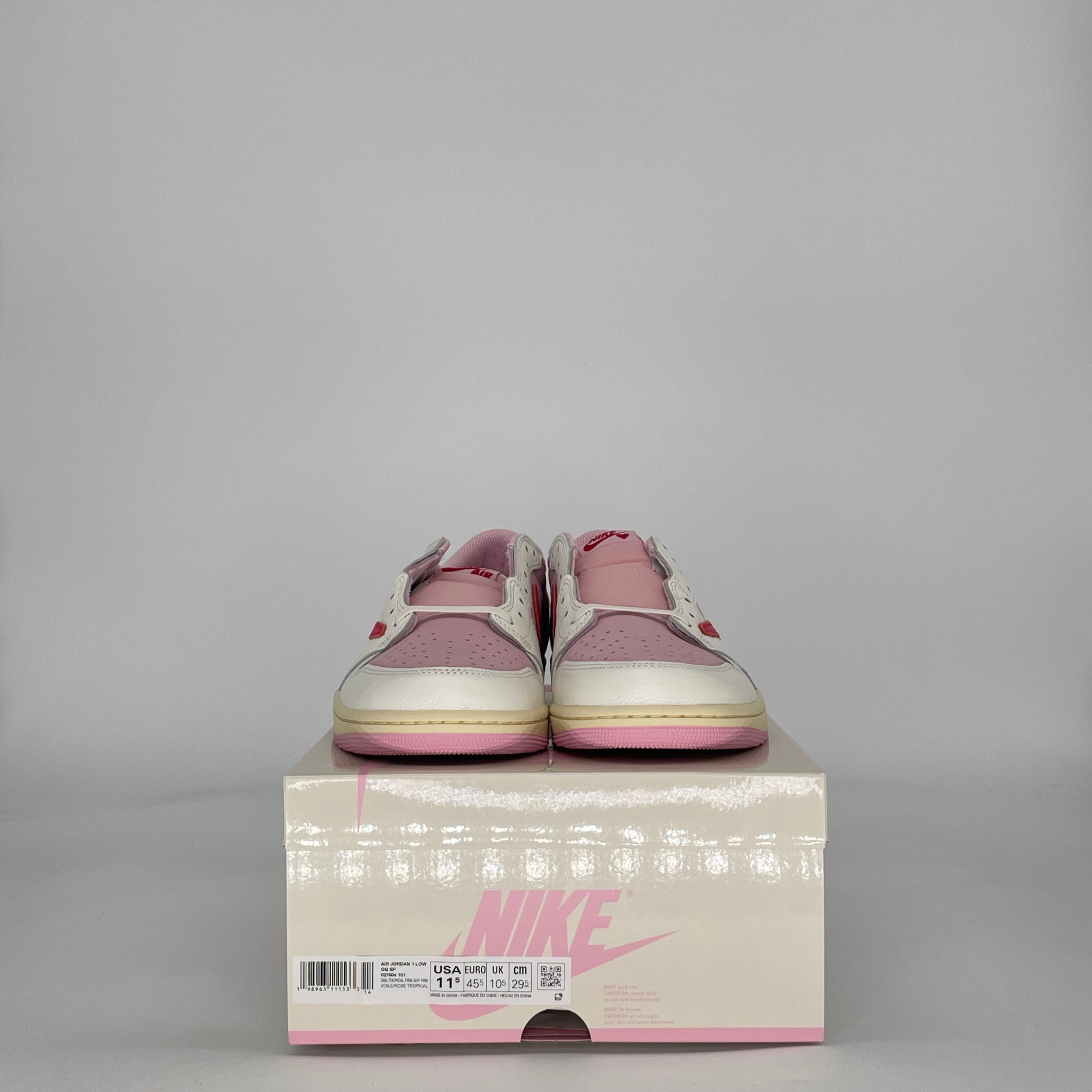 AIR JORDAN 1 LOW TRAVIS SCOTT SAIL TROPICAL PINK IQ7604-101 SIZE 11.5/13W