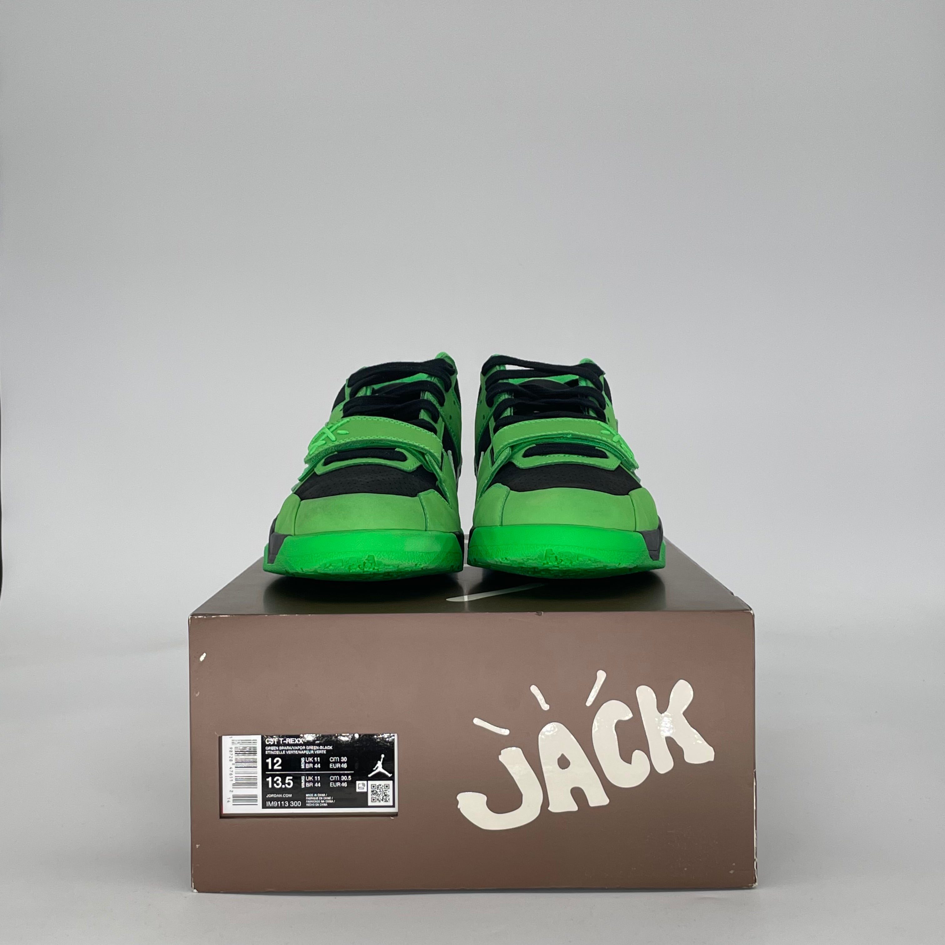 AIR JORDAN CJ1 T-REXX TRAVIS SCOTT GREEN SPARK IM9113-300 SIZE 12/13.5W