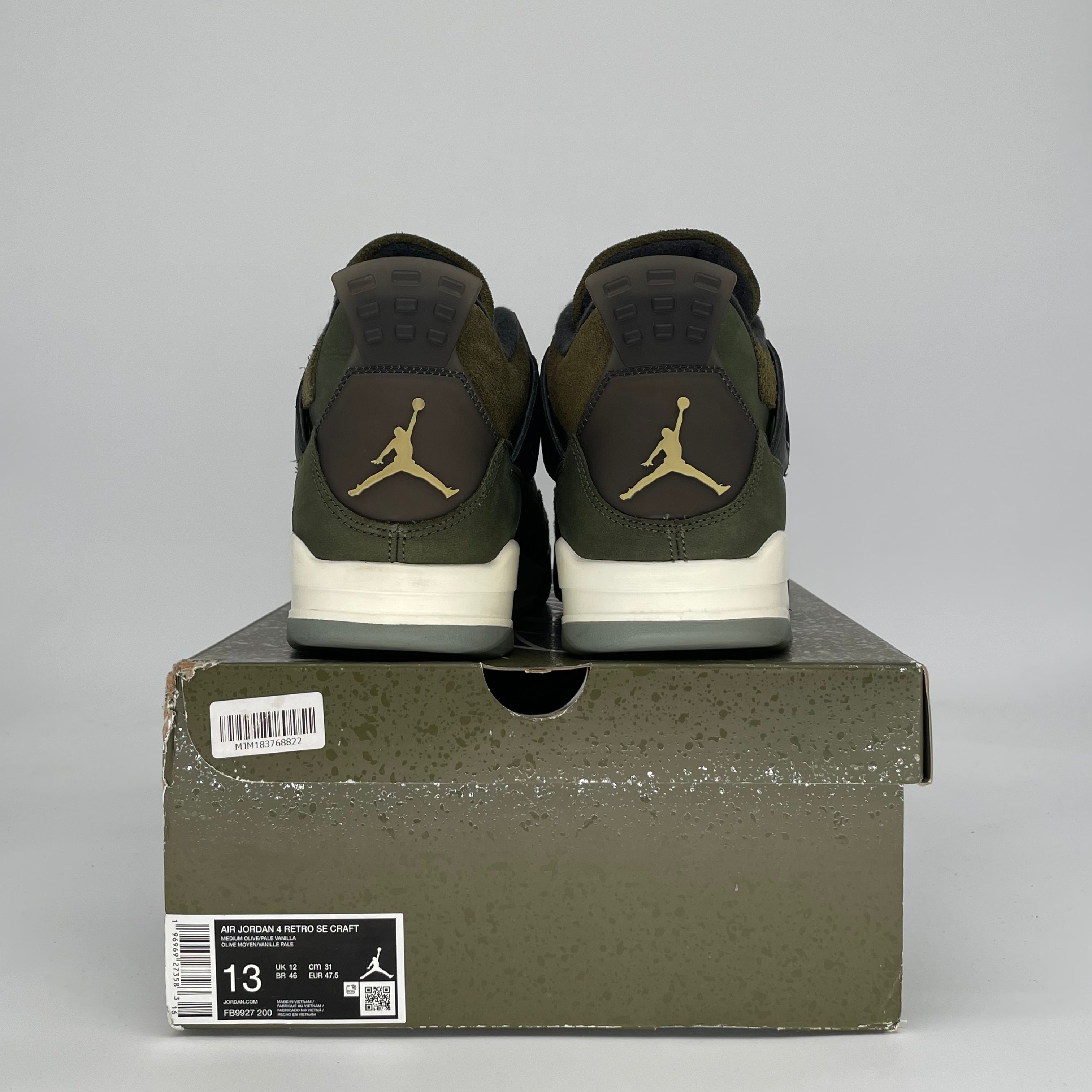 AIR JORDAN 4 CRAFT MEDIUM OLIVE FB9927-200 SIZE 13/14.5W