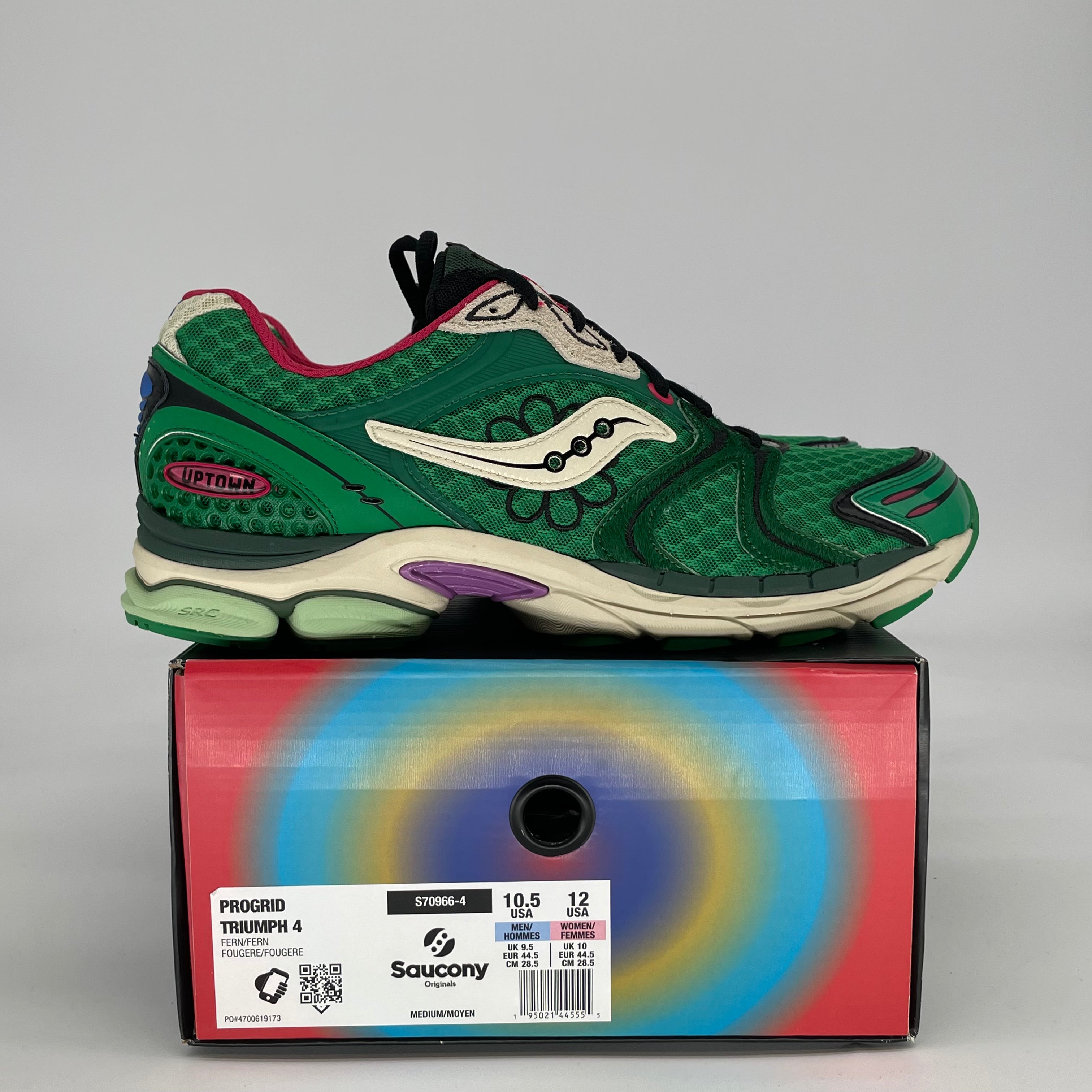 SAUCONY PROGRID TRIUMPH 4 JAE TIPS FLOWERS GROW UPTOWN SUGAR MAPLE S70966-4 SIZE 10.5/12W