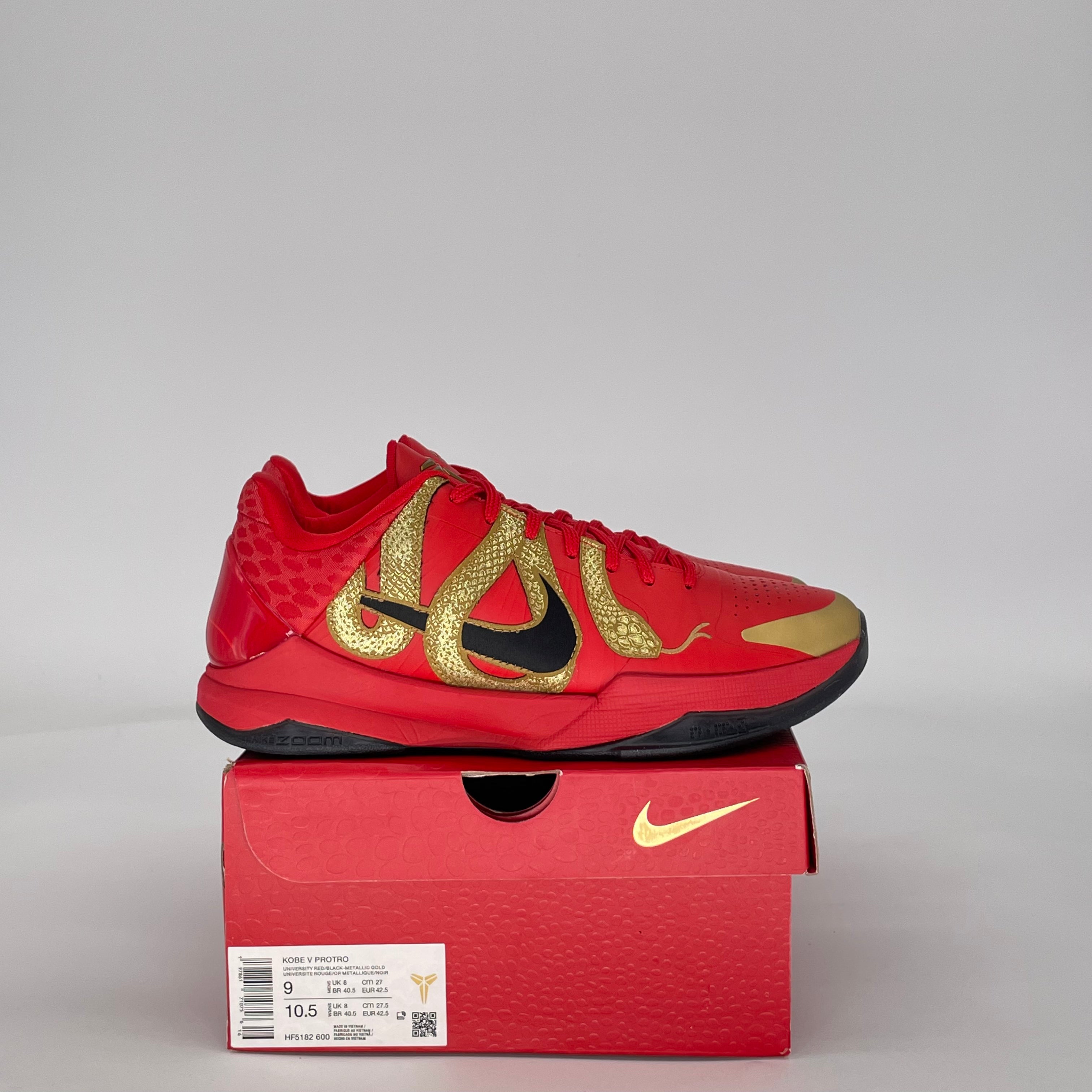 NIKE KOBE 5 YEAR OF THE MAMBA UNIVERSITY RED HF5182-600 SIZE 9/10.5W