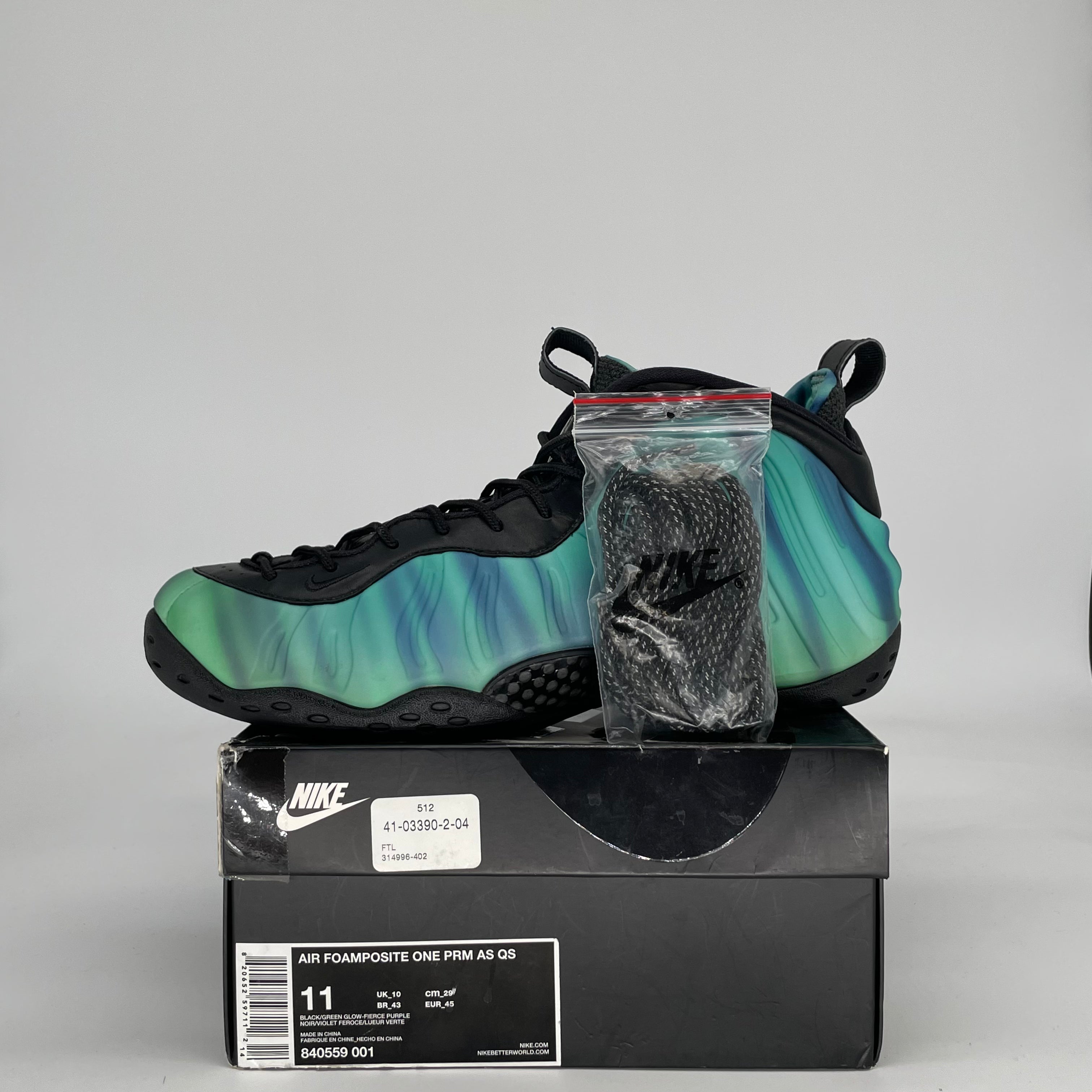 NIKE AIR FOAMPOSITE ONE NORTHERN LIGHTS 840559-001 SIZE 11/12.5W
