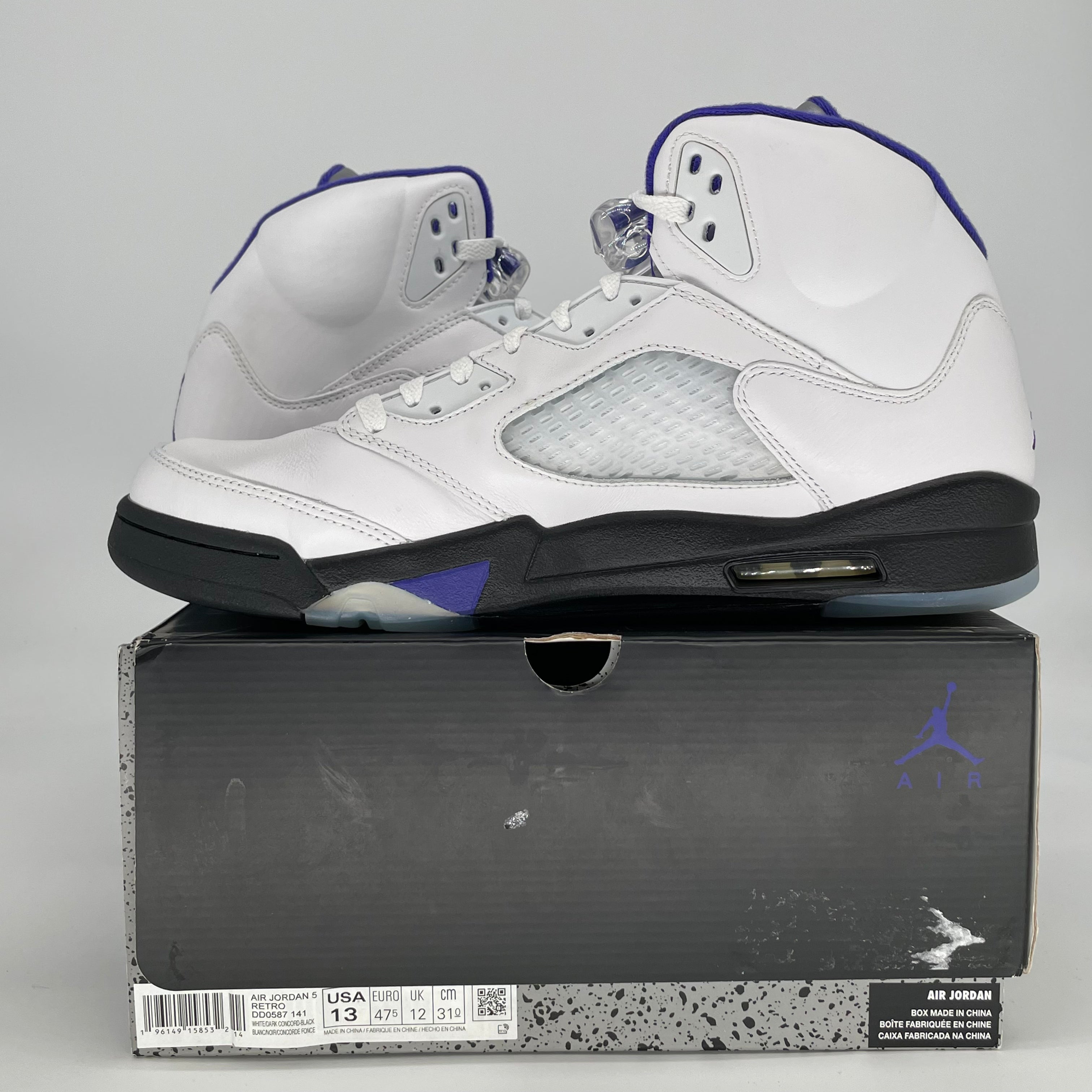 AIR JORDAN 5 DARK CONCORD DD0587-141 SIZE 13/14.5W