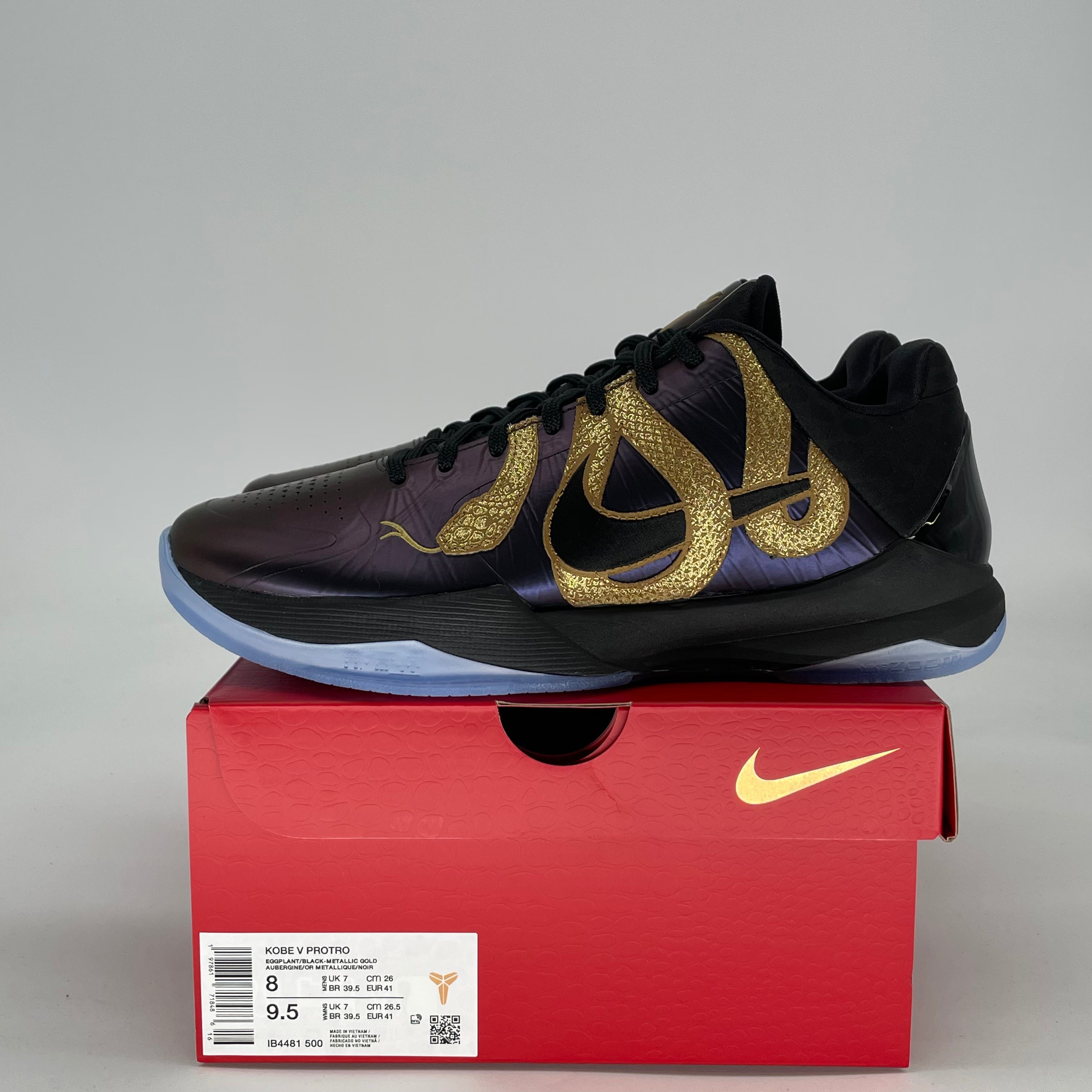 NIKE KOBE 5 PROTRO YEAR OF THE MAMBA EGGPLANT IB4481-500 SIZE 8/9.5W