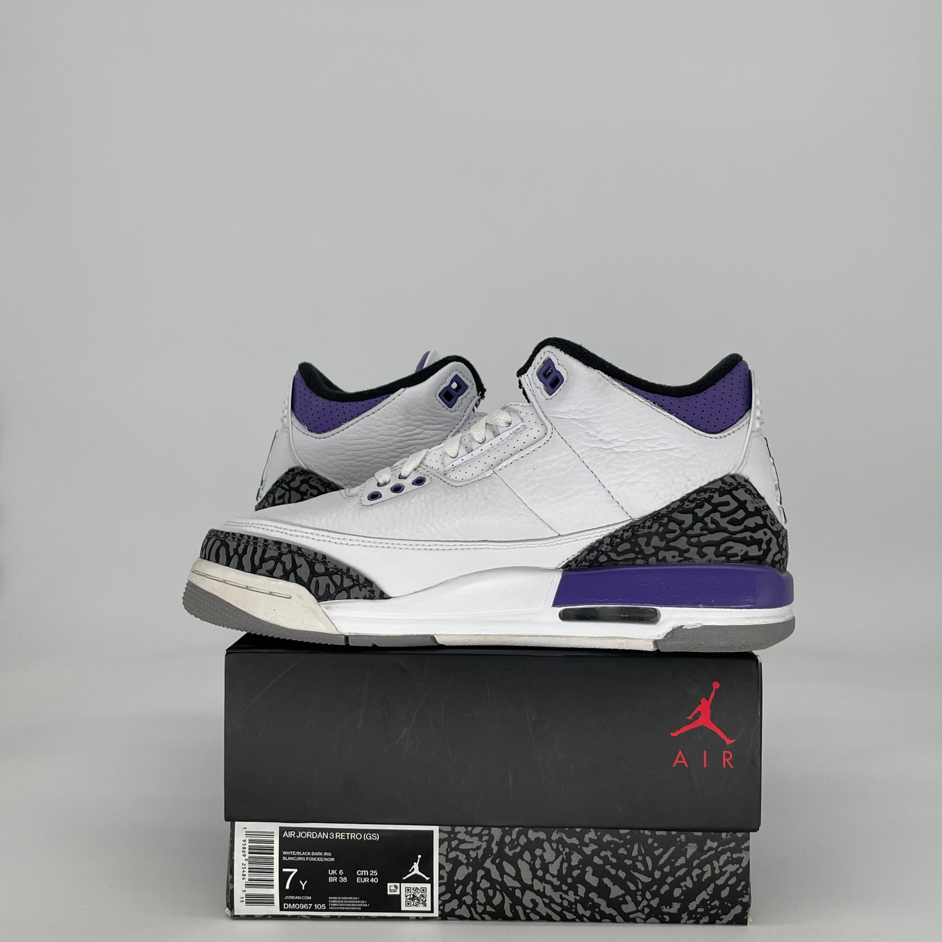 AIR JORDAN 3 DARK IRIS DM0967-105 SIZE 7/8.5W