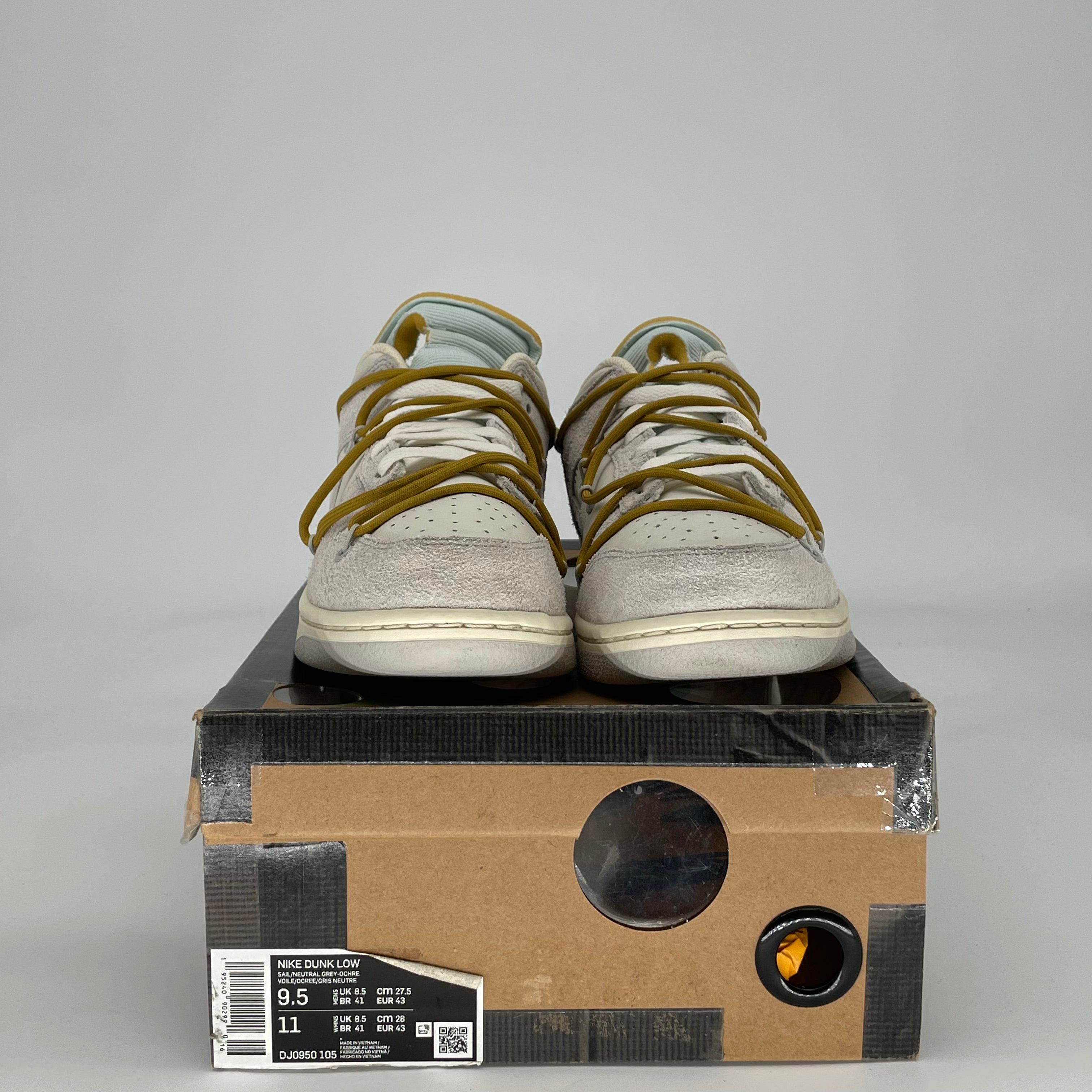 NIKE DUNK LOW X OFF-WHITE LOT 37 DJ0950-105 SIZE 9.5/11W