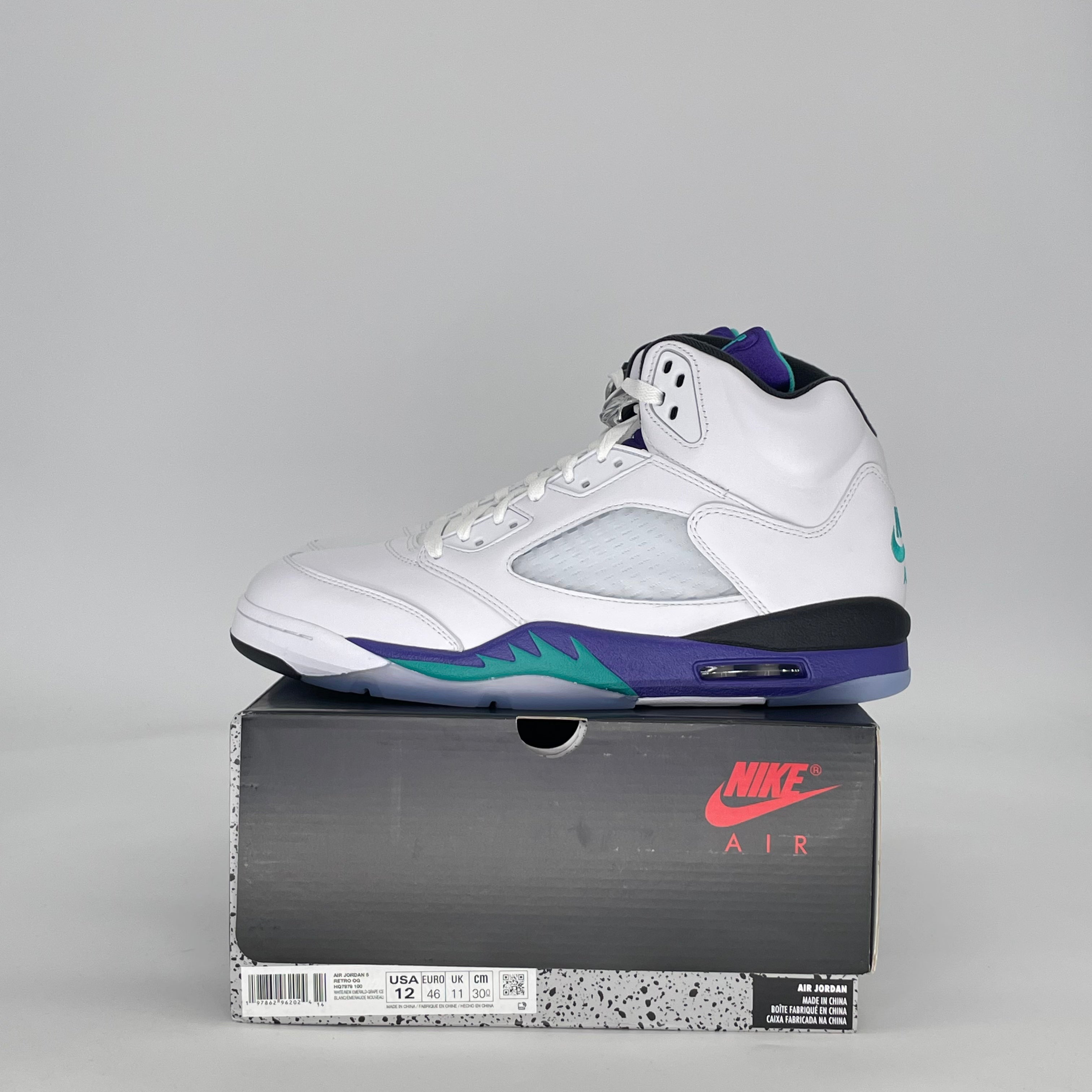 AIR JORDAN 5 GRAPE HQ7978-100 SIZE 12/13.5W