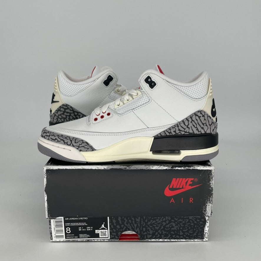 AIR JORDAN 3 WHITE CEMENT REIMAGINED DN3707-100 SIZE 8/9.5W
