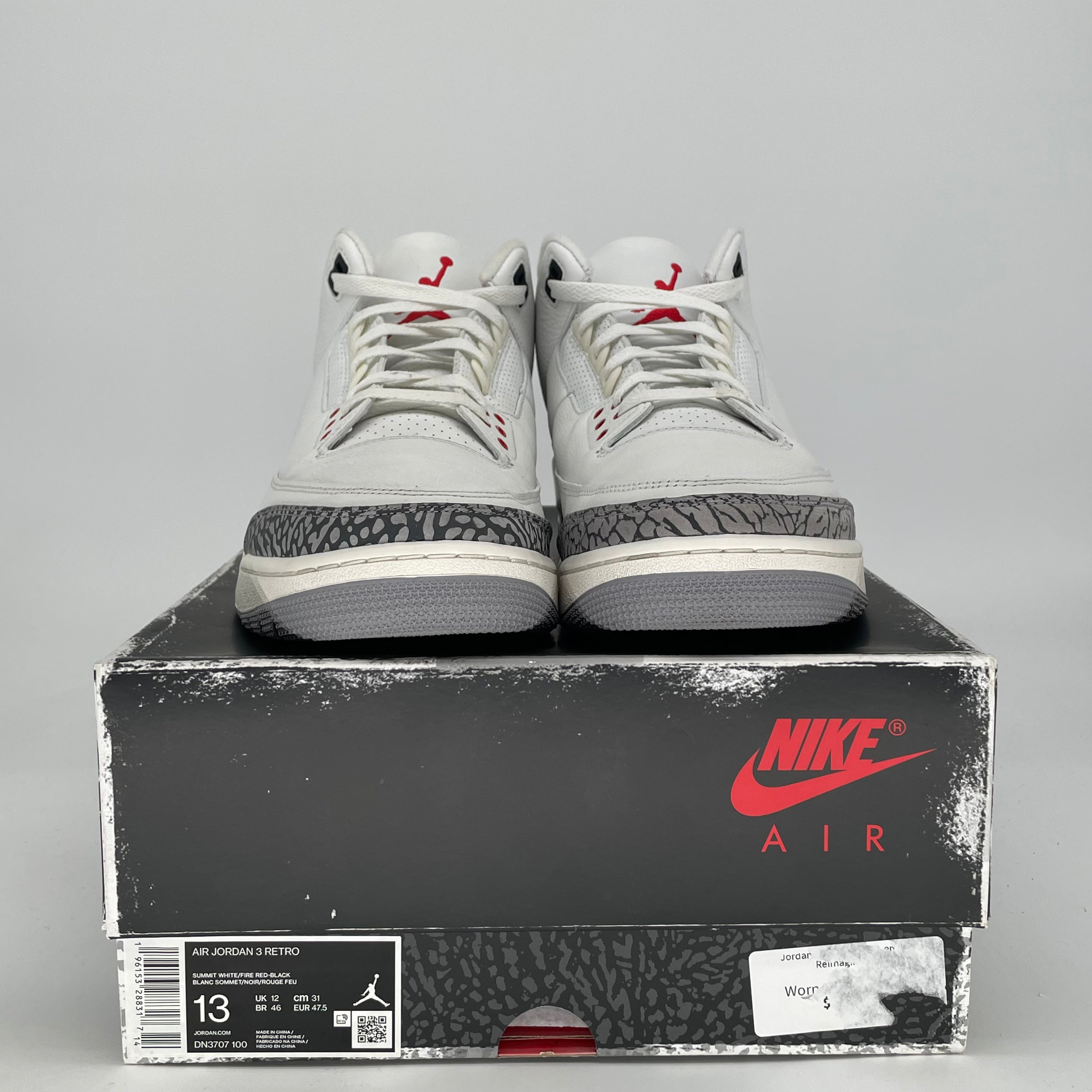 AIR JORDAN 3 WHITE CEMENT REIMAGINED DN3707-100 SIZE 13/14.5W