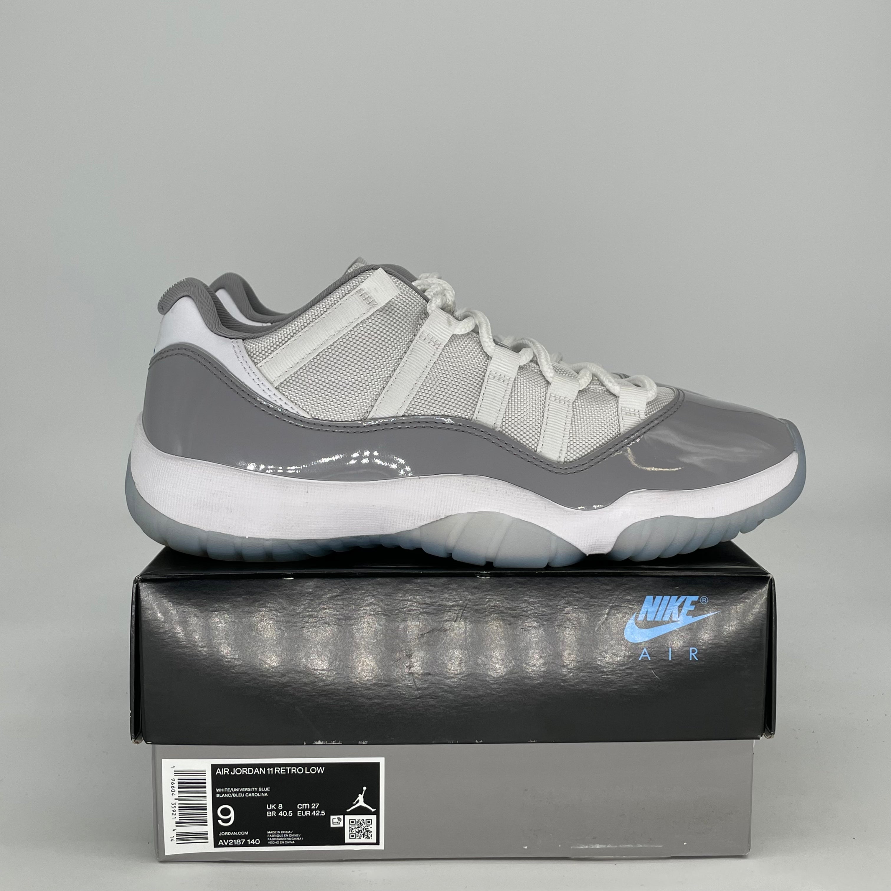 AIR JORDAN 11 LOW CEMENT GREY AV2187-140 SIZE 9/10.5W