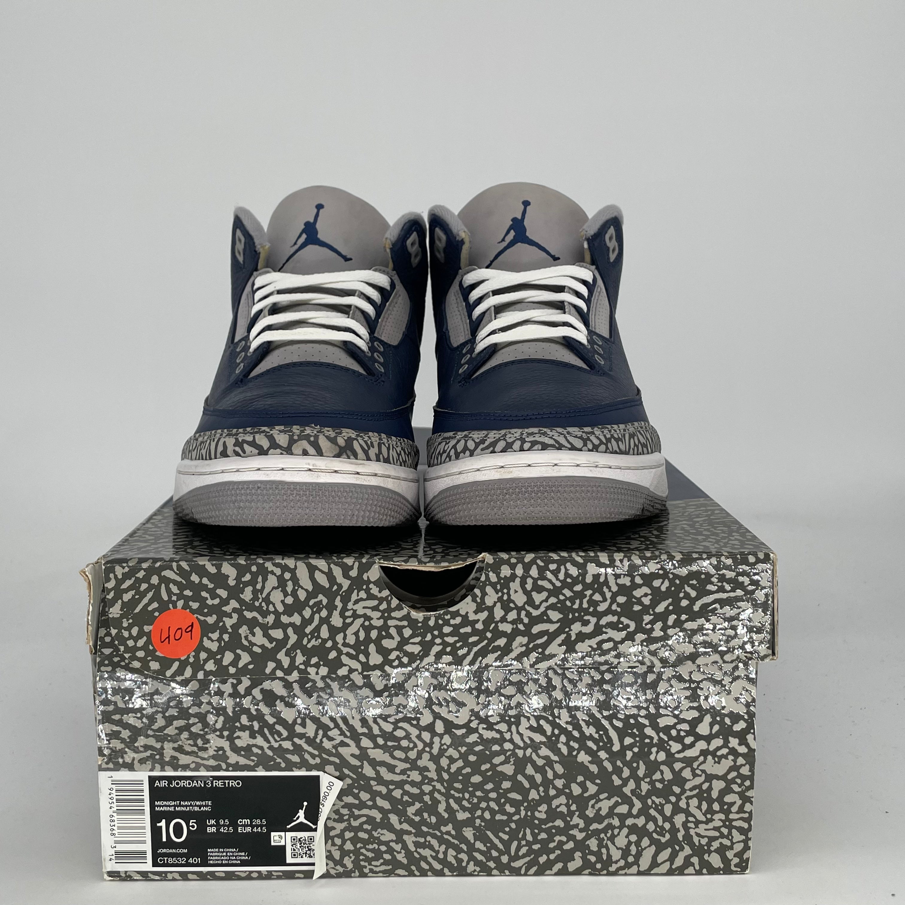 AIR JORDAN 3 GEORGETOWN CT8532-401 SIZE 10.5/12W